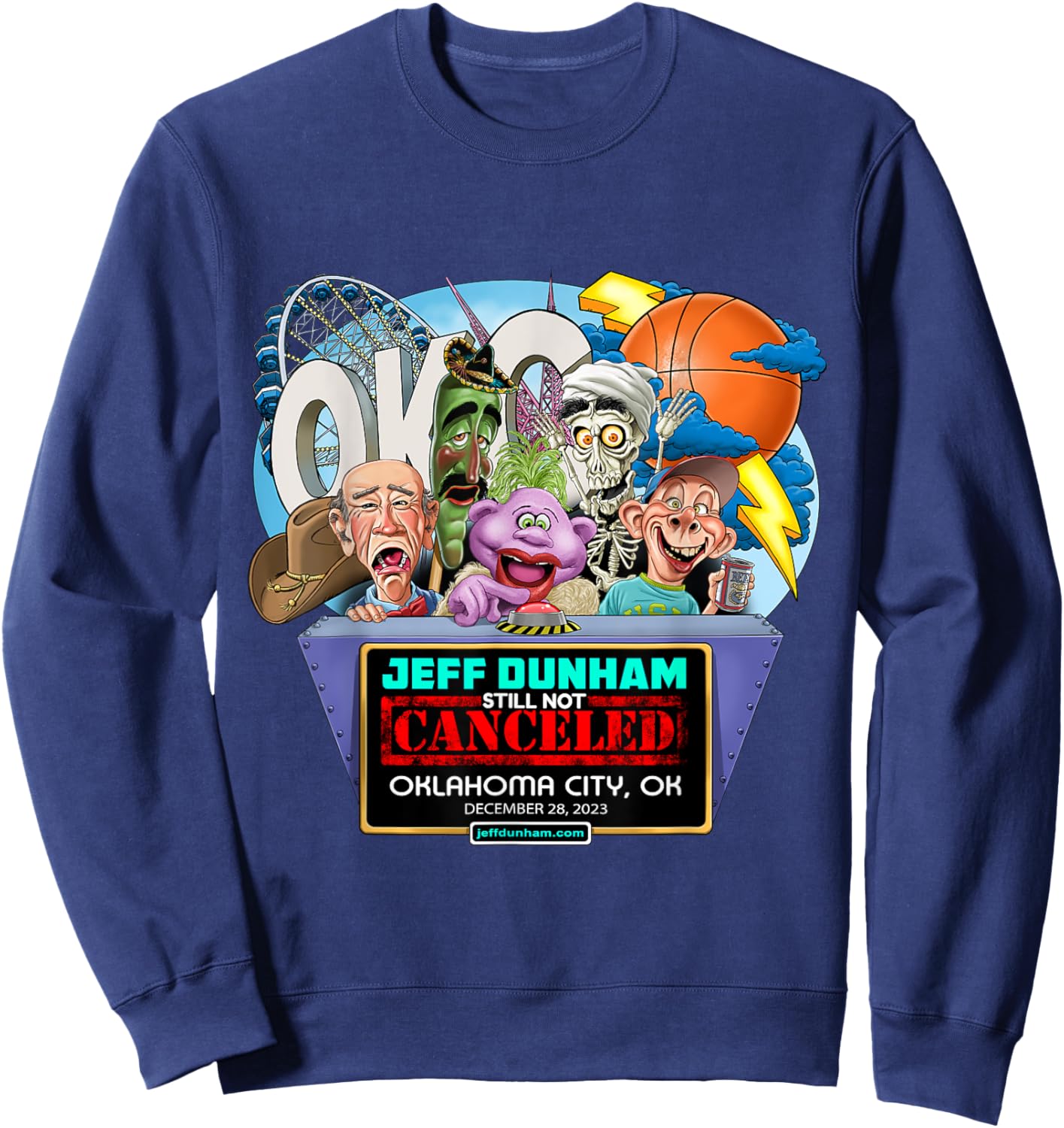 Jeff Dunham Oklahoma City, OK (2023) Sweatshirt - Sweatshirt | Navy