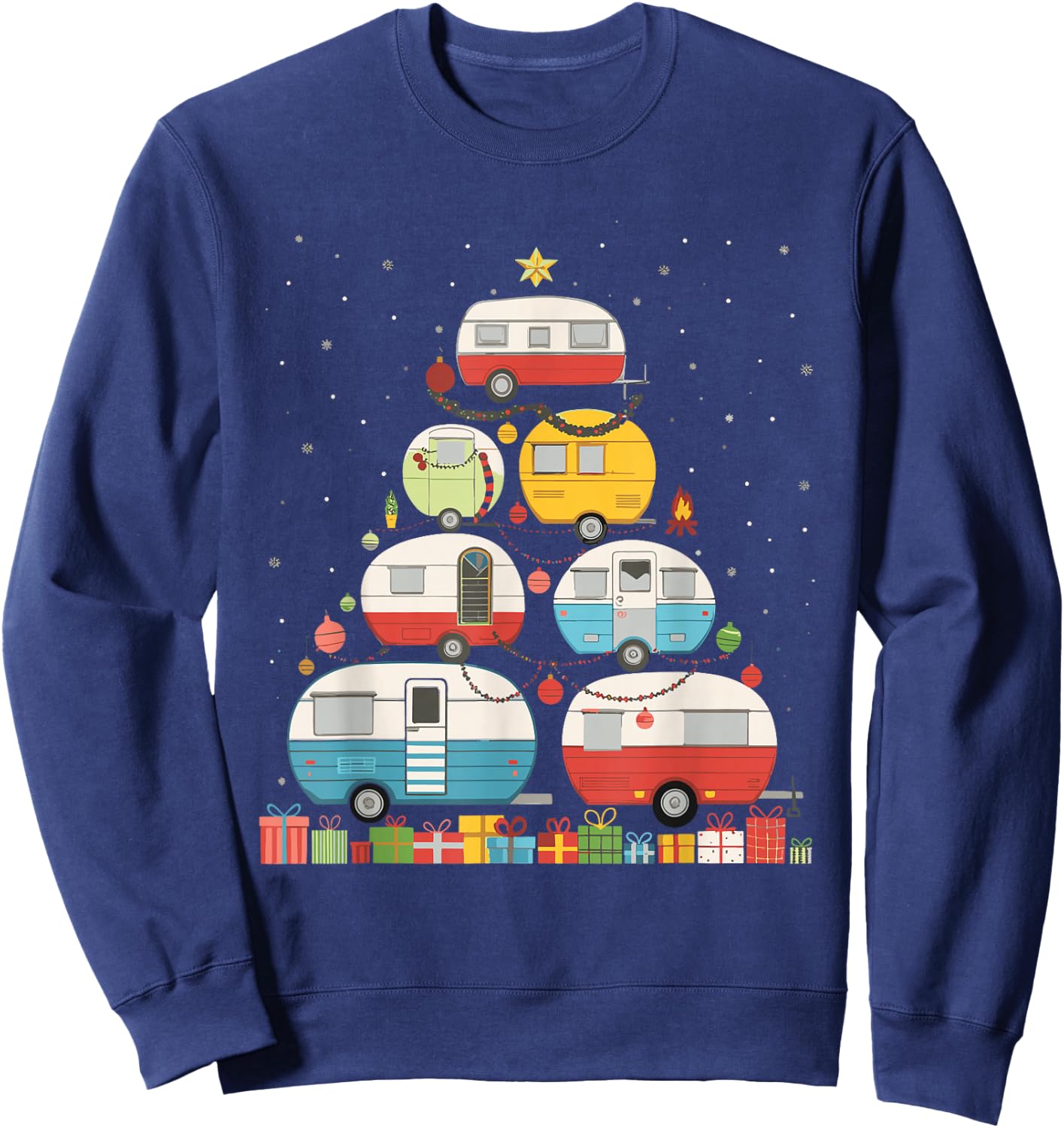 Camping Christmas Tree Sweatshirt - Sweatshirt | Navy