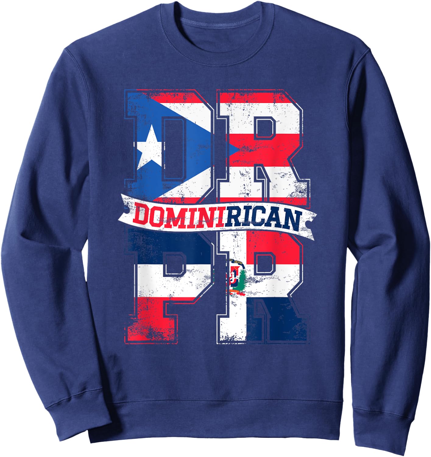Dominirican Puerto Rico and Republica Dominicana Pride Sweatshirt - Sweatshirt | Navy