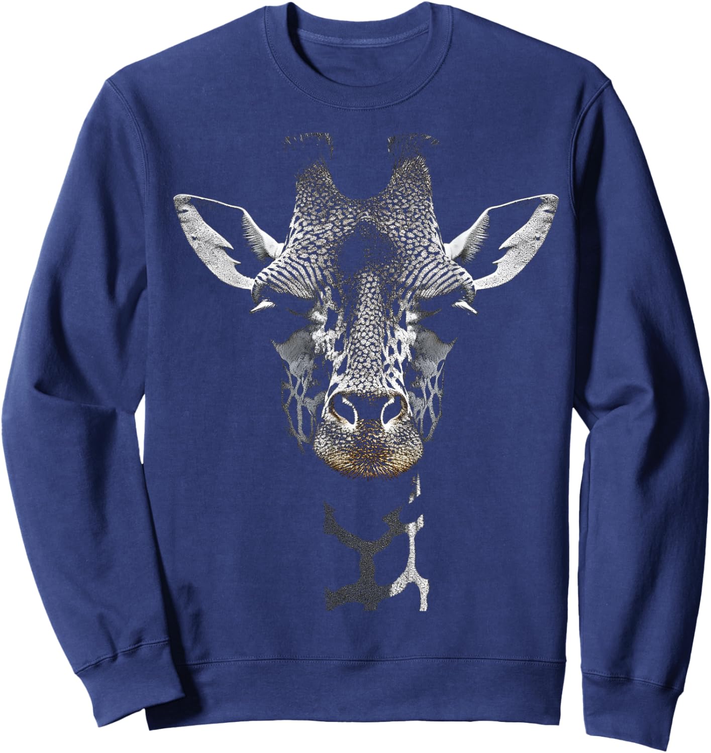 Giraffe Lover Animal Art Portrait Graphic Giraffe Sweatshirt - Sweatshirt | Navy