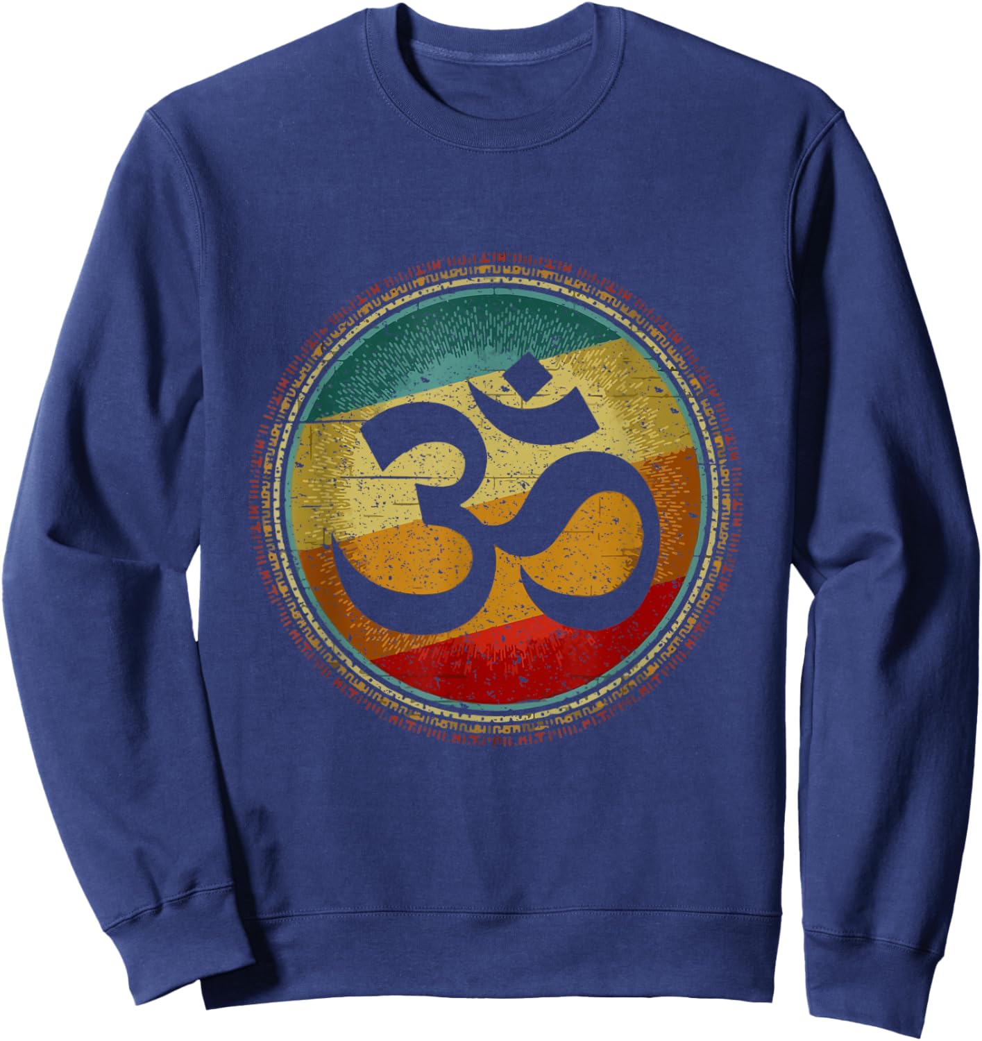 Om Ohm Symbol Retro Vintage 80s Style Meditation Yoga Sweatshirt - Sweatshirt | Navy