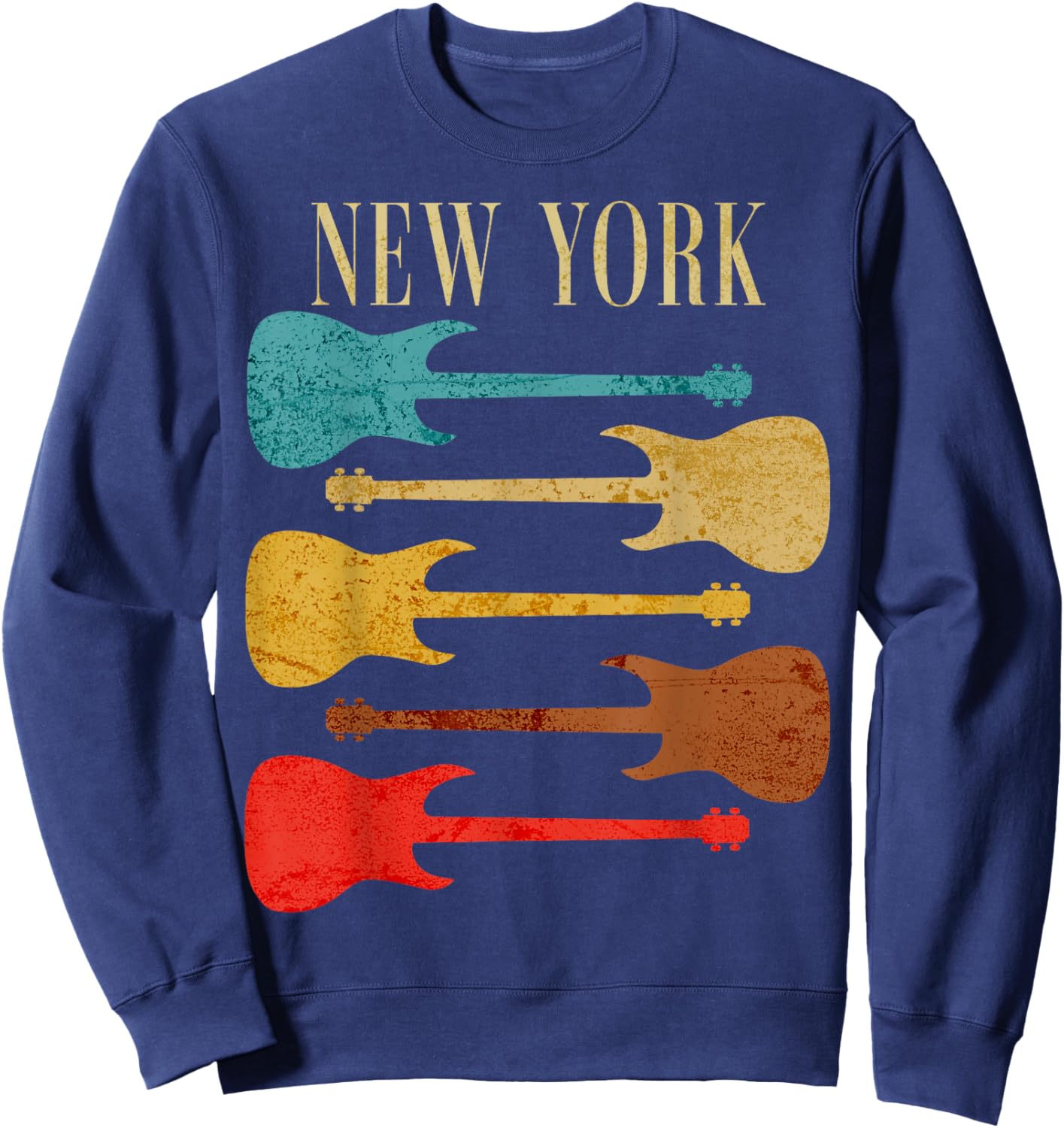 New York Concert Rock Music Festival New York City Guitars Sweatshirt - Sweatshirt | Navy