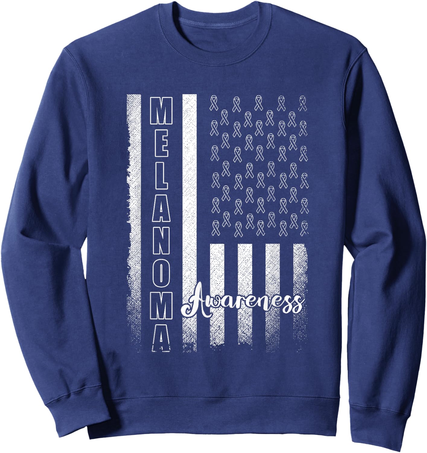 Melanoma Awareness Survivor Skin Cancer Sweatshirt - Sweatshirt | Navy