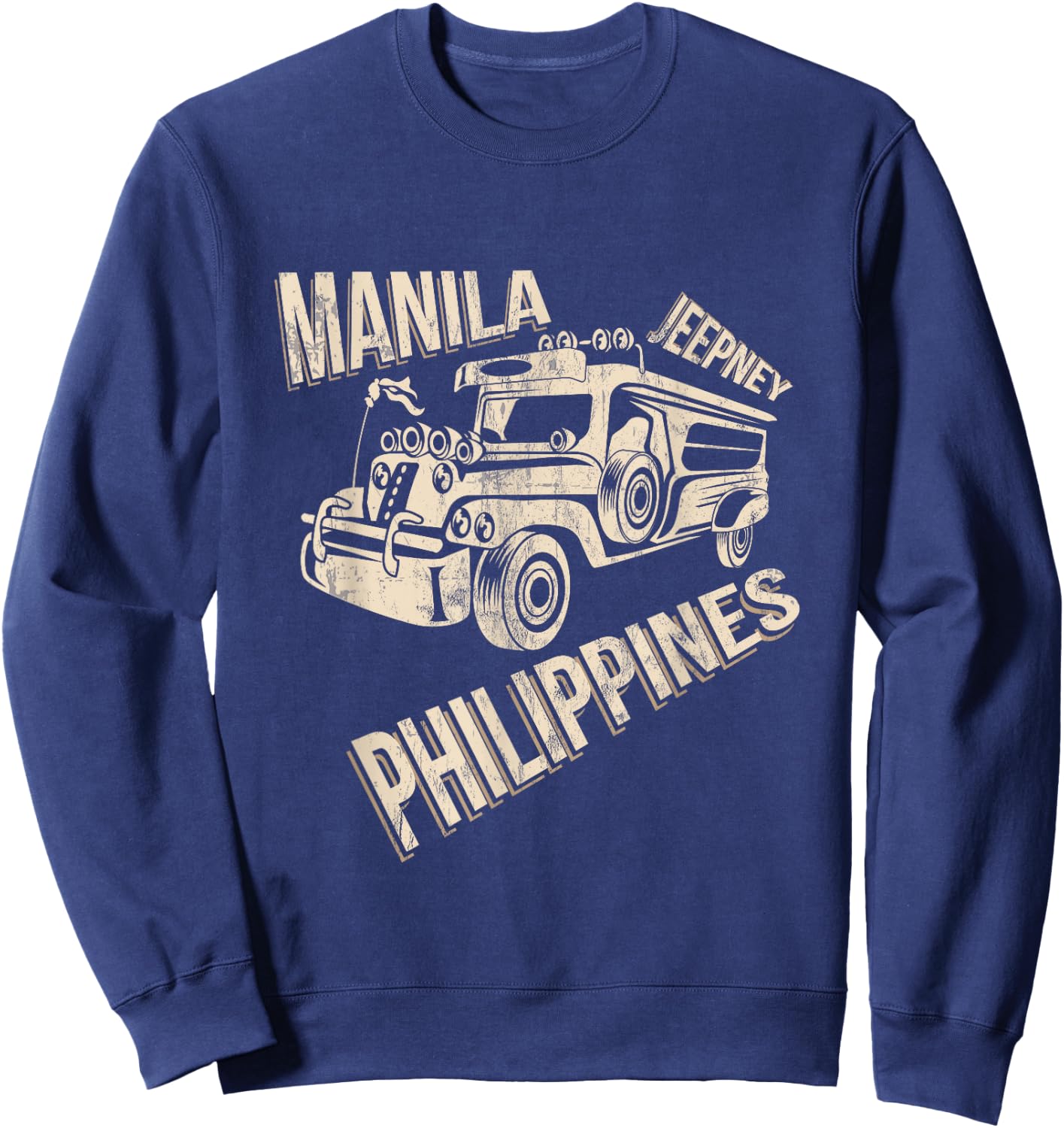 Manila Retro Philippines Jeepney Sweatshirt - Sweatshirt | Navy