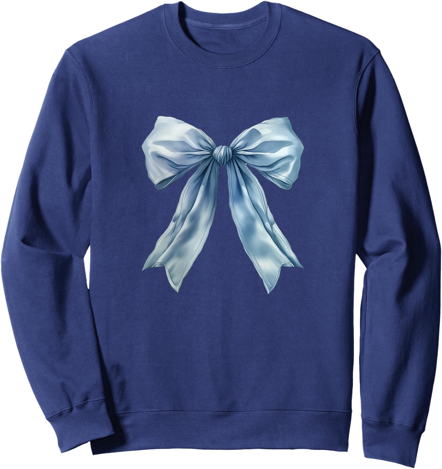 Baby Baby Blue Bow Cute Preppy Coquette Clean Girl Women Sweatshirt - Sweatshirt | Navy