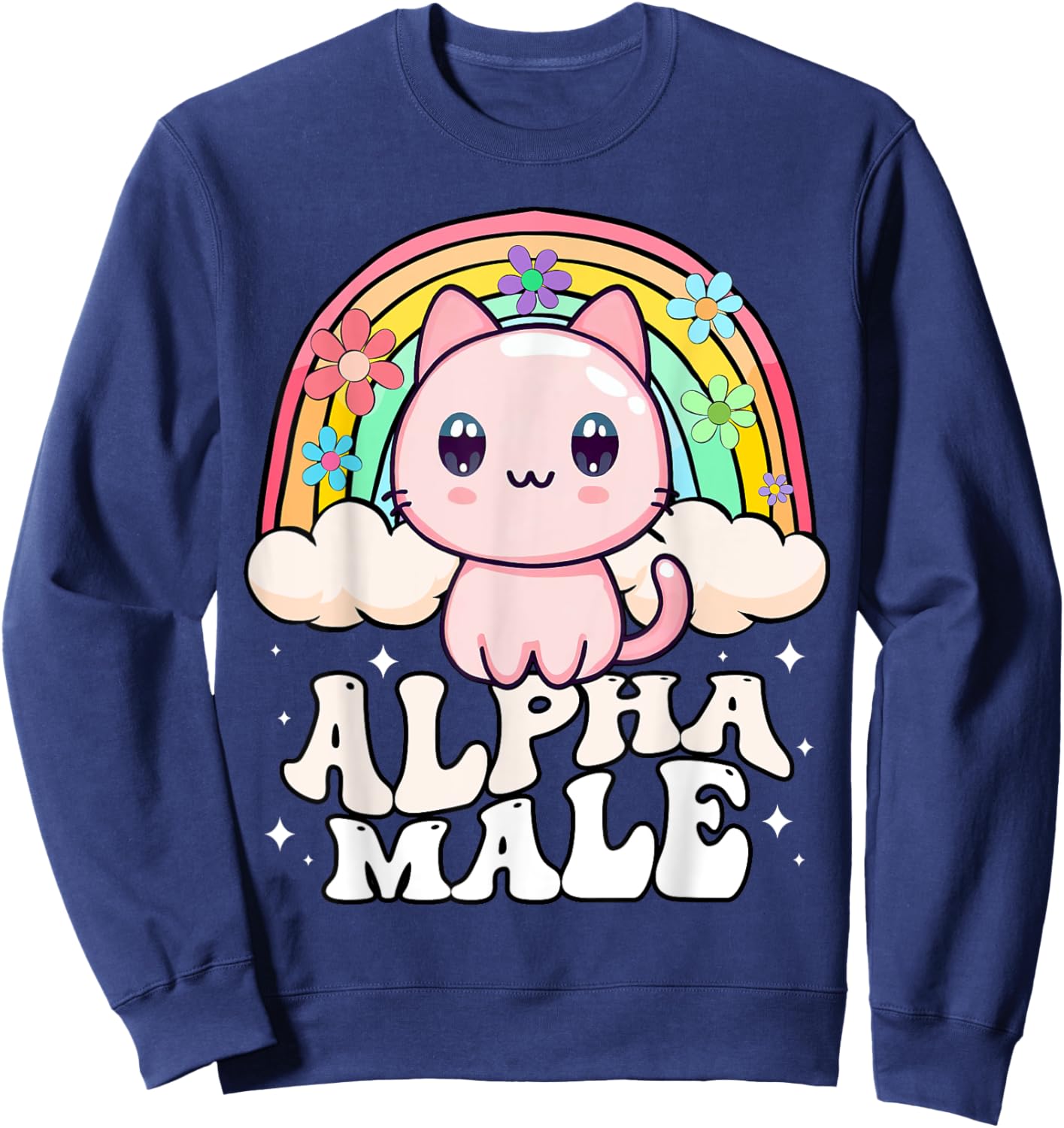 Alpha Male Cat Rainbow Sweatshirt - Sweatshirt | Navy