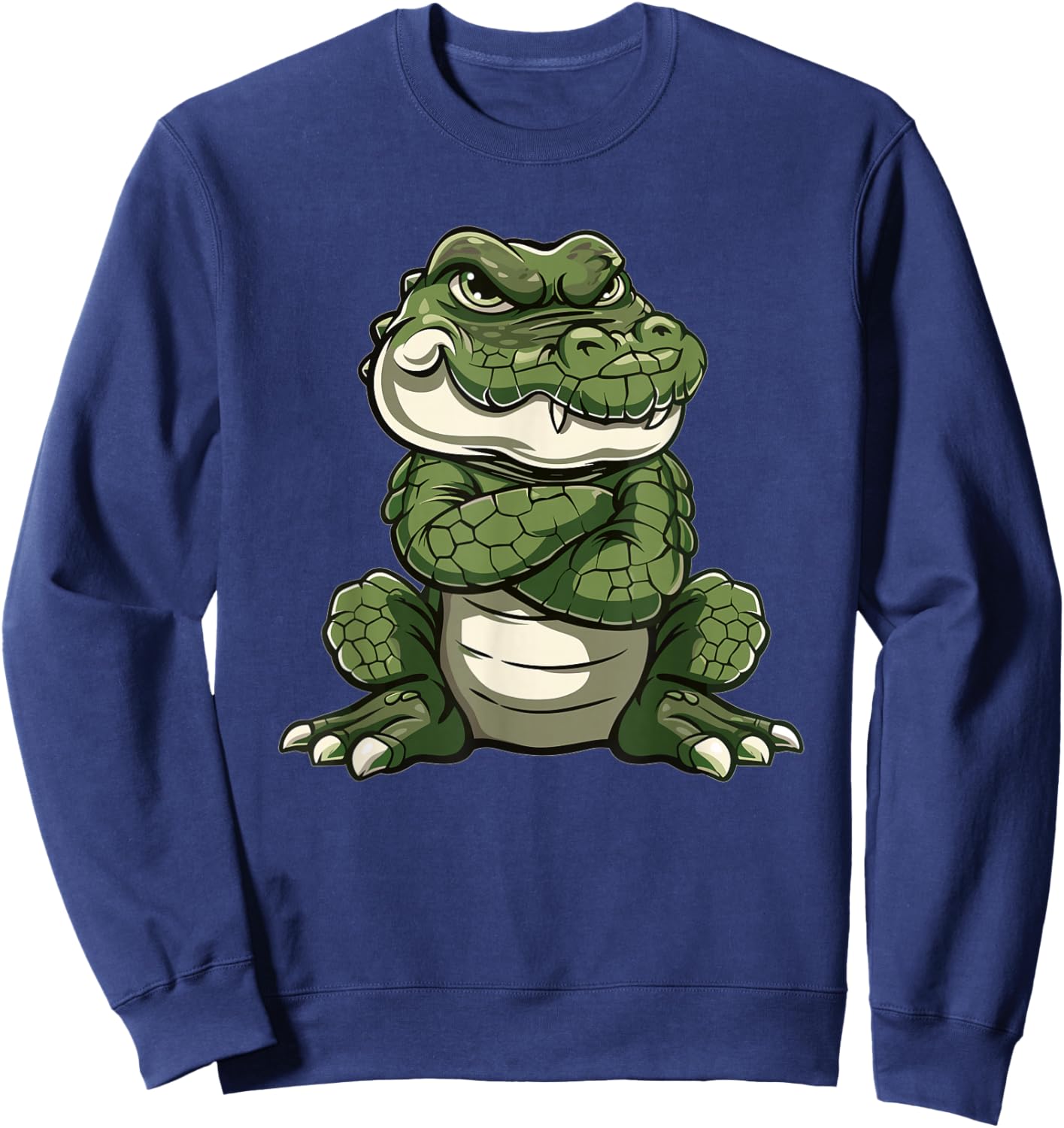Grumpy Alligator I Kids Alligator Sweatshirt - Sweatshirt | Navy