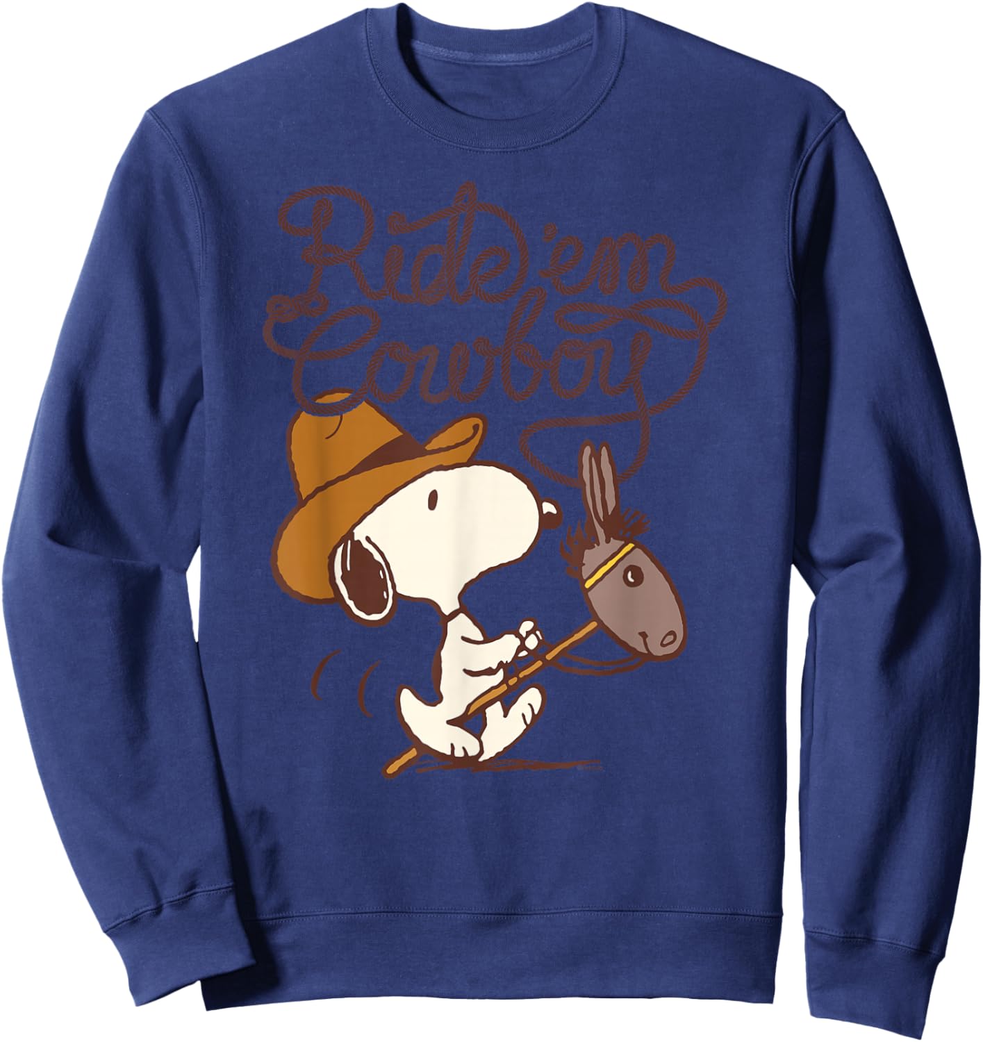 Peanuts - Western Snoopy Ride Em Cowboy Sweatshirt - Sweatshirt | Navy