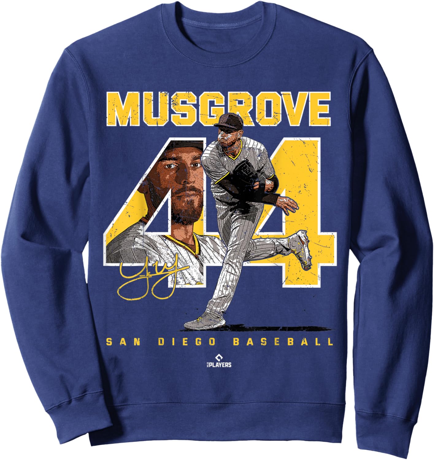 Number and Portrait Joe Musgrove San Diego MLBPA Sweatshirt - Sweatshirt | Navy