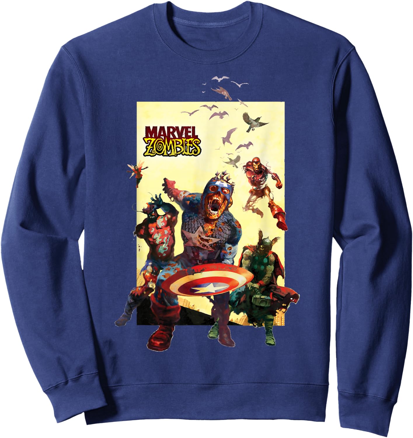 Marvel Zombies Avengers Group Shot Zombie Sweatshirt - Sweatshirt | Navy