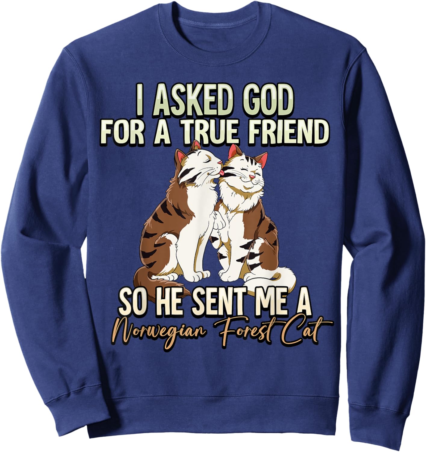Norwegian Forest Cat Women Kids Sweatshirt - Sweatshirt | Navy