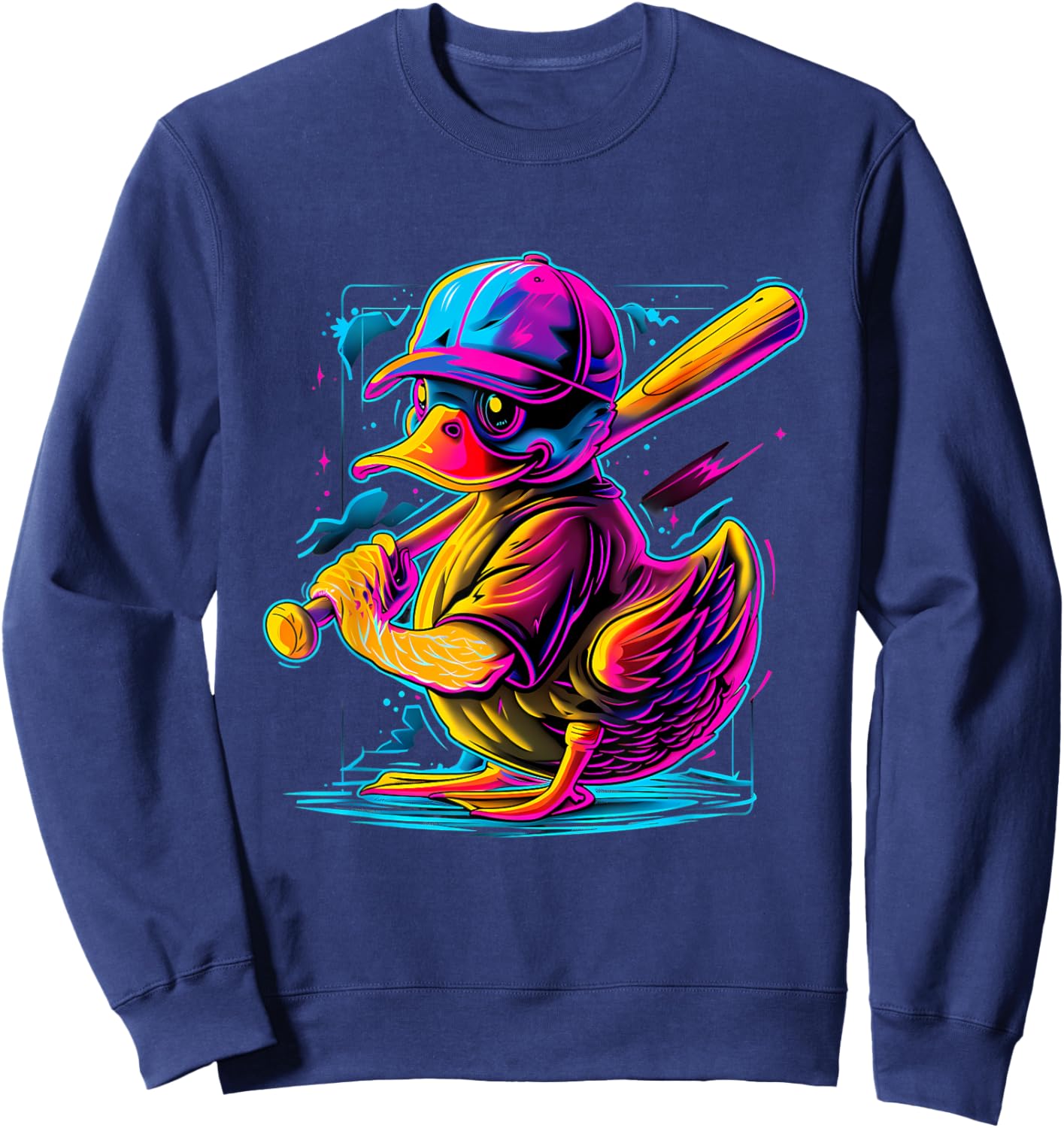 Rubber Duck Baseball Player Rubber Duck Lover Rubber Duckie Sweatshirt - Sweatshirt | Navy