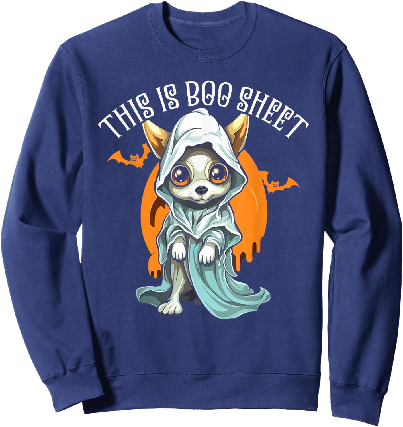 Chihuahua Halloween Puppy Trick Or Treat Spooky Dog Lover Sweatshirt - Sweatshirt | Navy