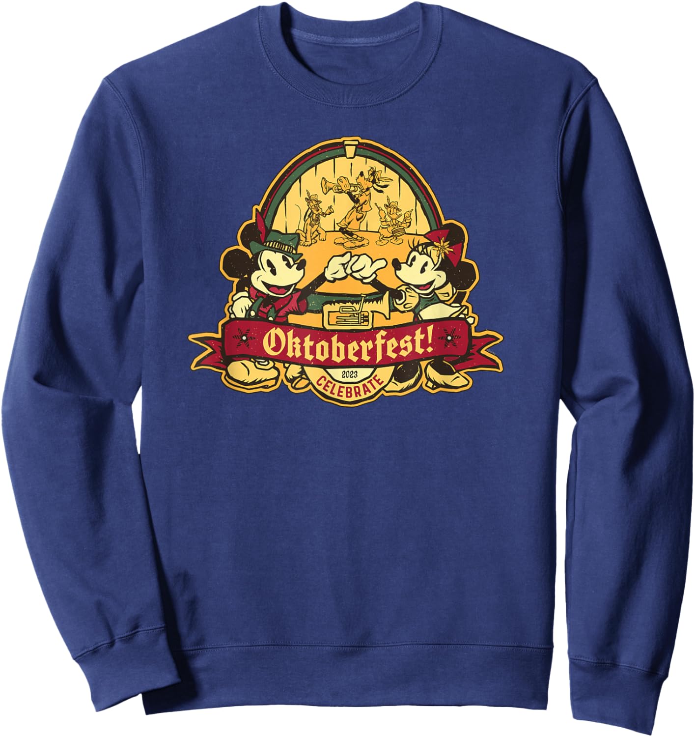 Disney Mickey and Minnie Mouse Celebrate Oktoberfest 2023 Sweatshirt - Sweatshirt | Navy