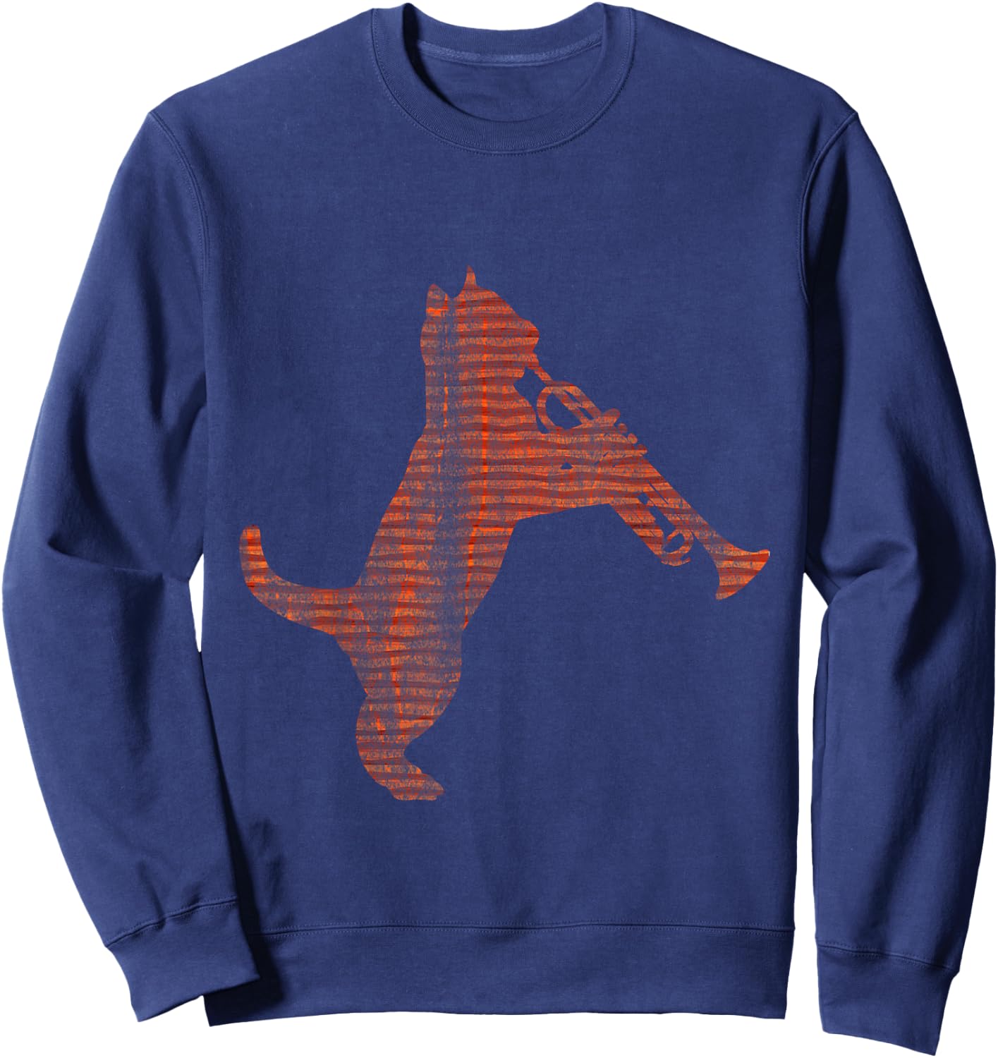 Cat Playing Trumpet Sweatshirt - Sweatshirt | Navy