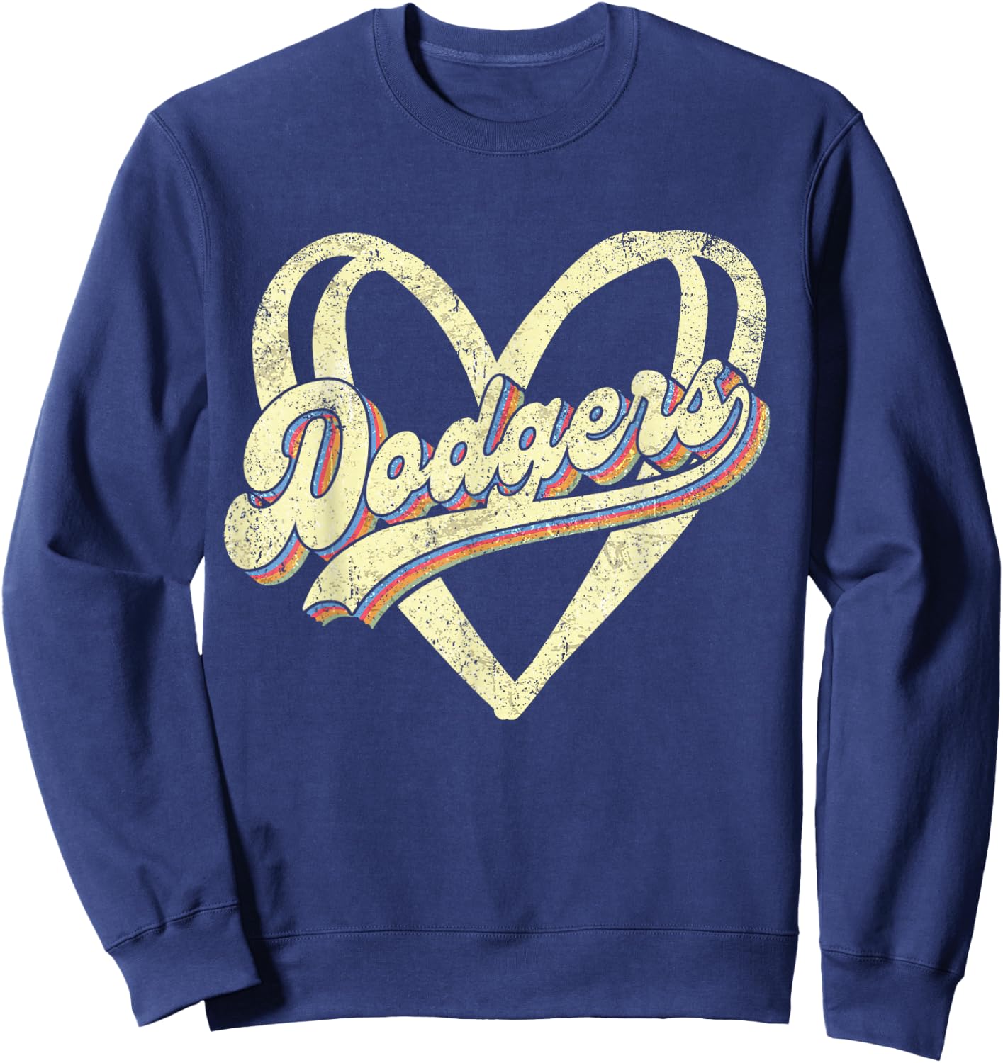 Dodgers Name Retro Vintage First Name Dodgers Lover Usa Flag Sweatshirt - Sweatshirt | Navy