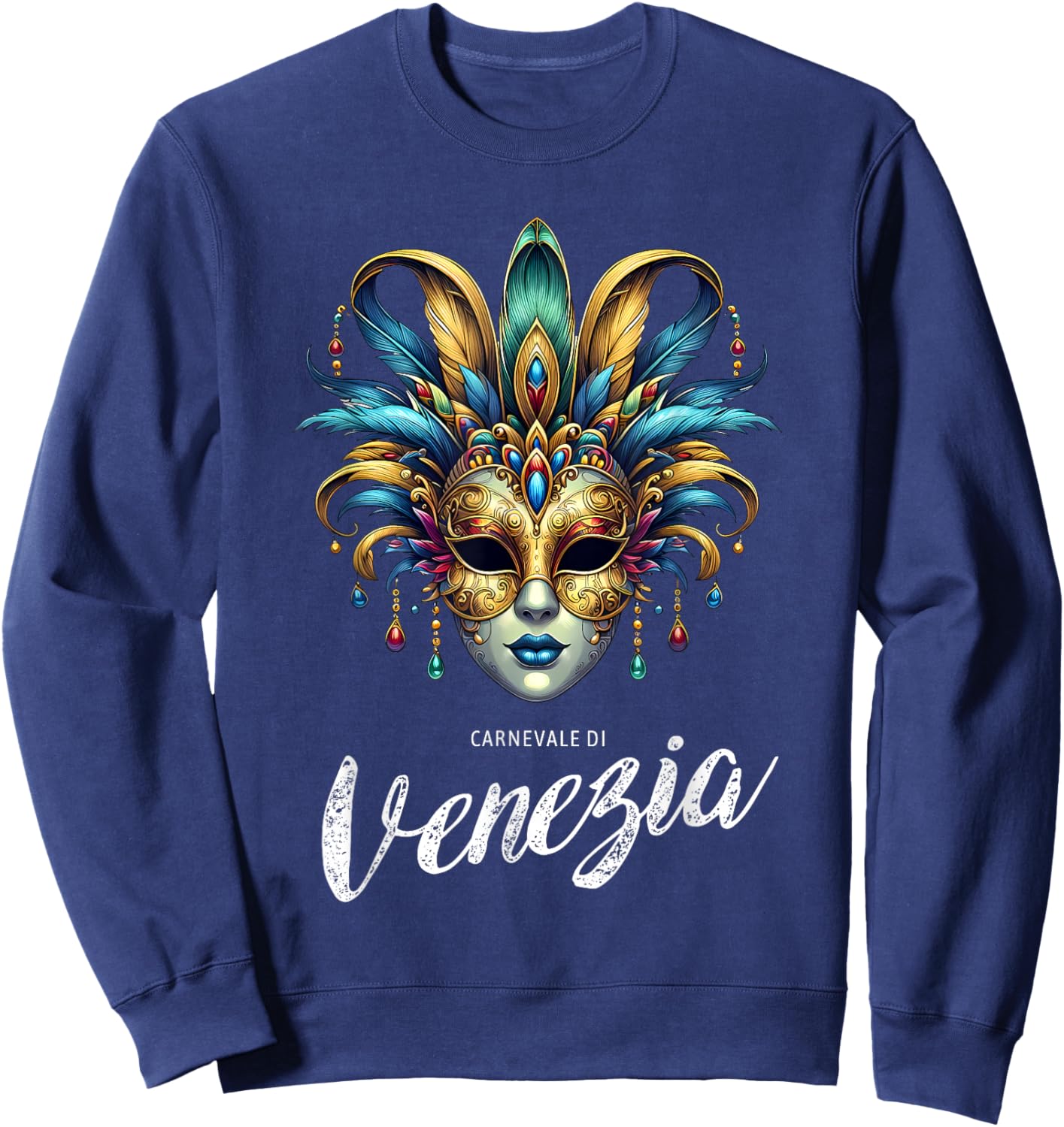 Carnevale di Venezia Carnival of Venice Traditional Mask Sweatshirt - Sweatshirt | Navy