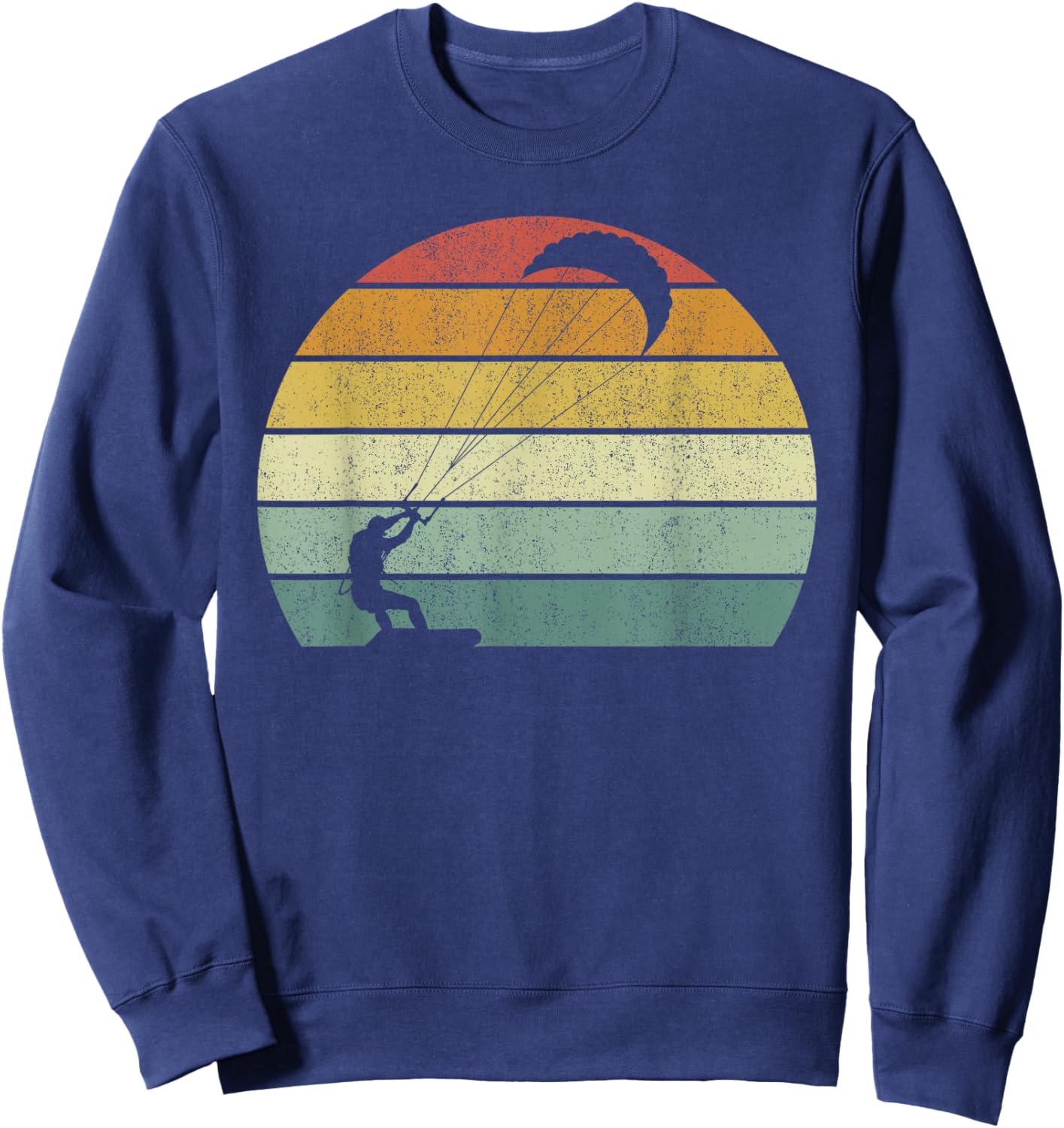 Vintage Retro Kiteboarding Shirt Kitesurfing Kitesurf Gift Sweatshirt - Sweatshirt | Navy