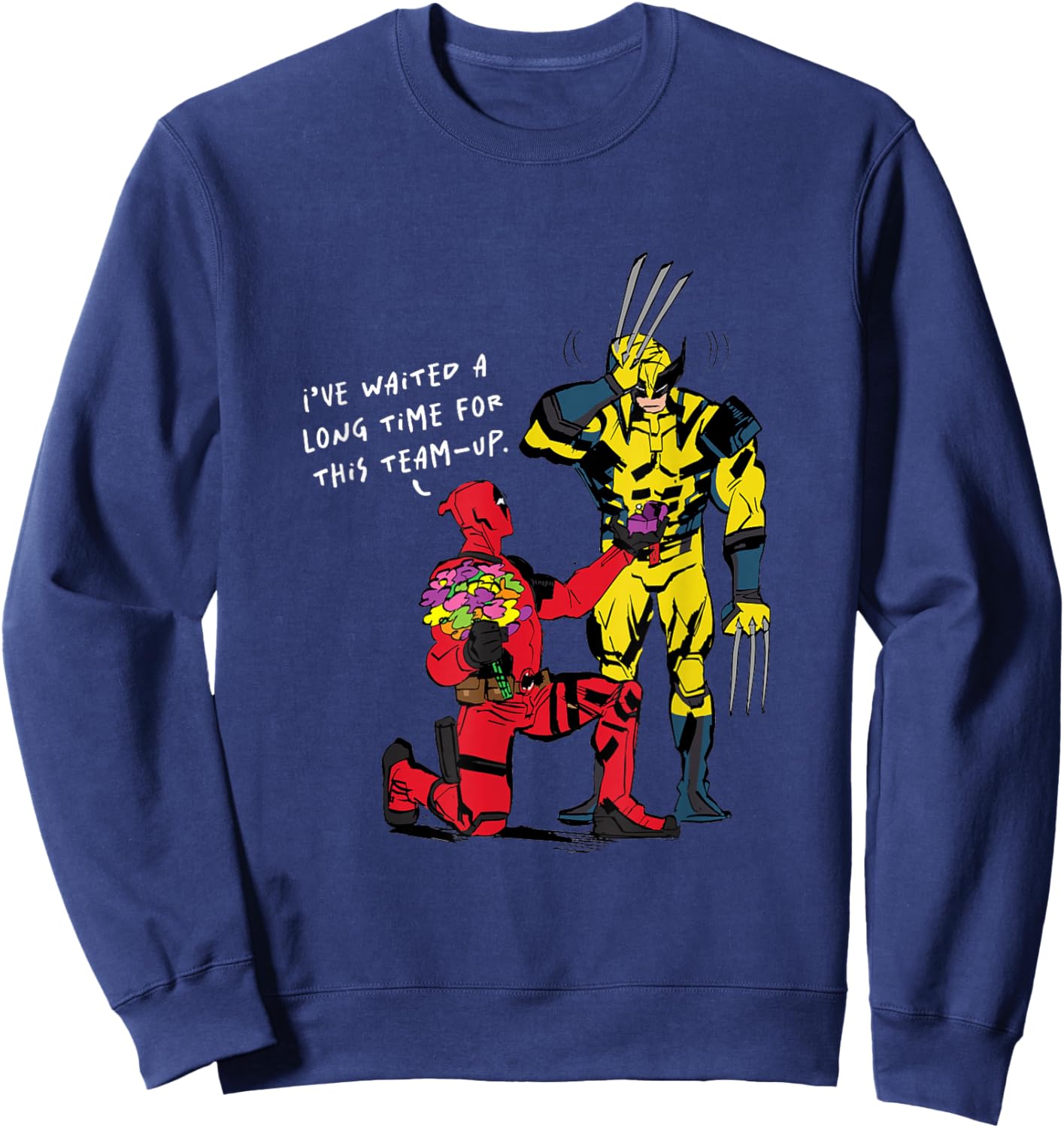 Marvel Studios Deadpool & Wolverine Team-Up Proposal Sweatshirt - Sweatshirt | Navy
