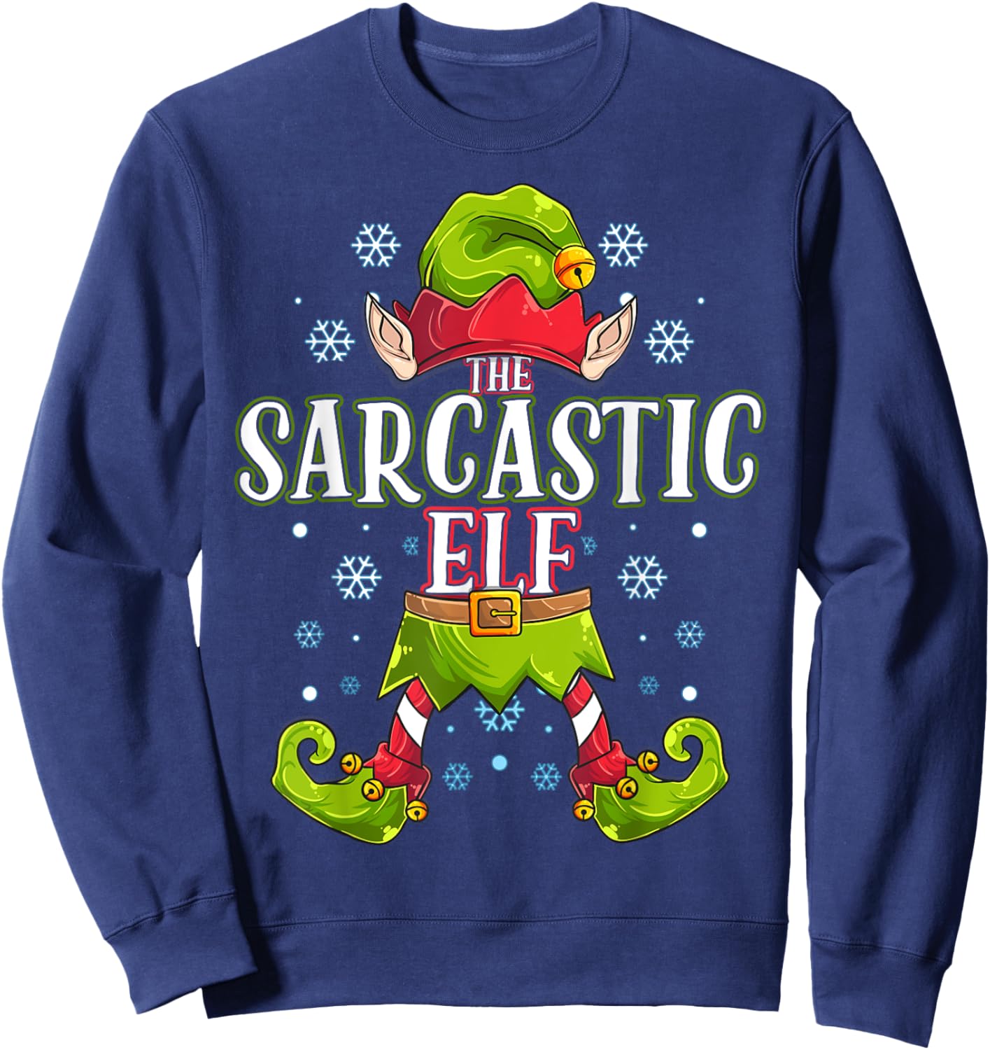 Sarcastic Elf Matching Family Group Christmas Party Sweatshirt - Sweatshirt | Navy