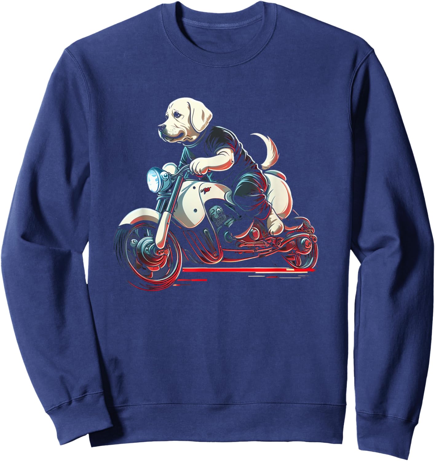 Dog rides motorcycle Labrador rides motorcycle Motorcyclist Women Kids Sweatshirt - Sweatshirt | Navy