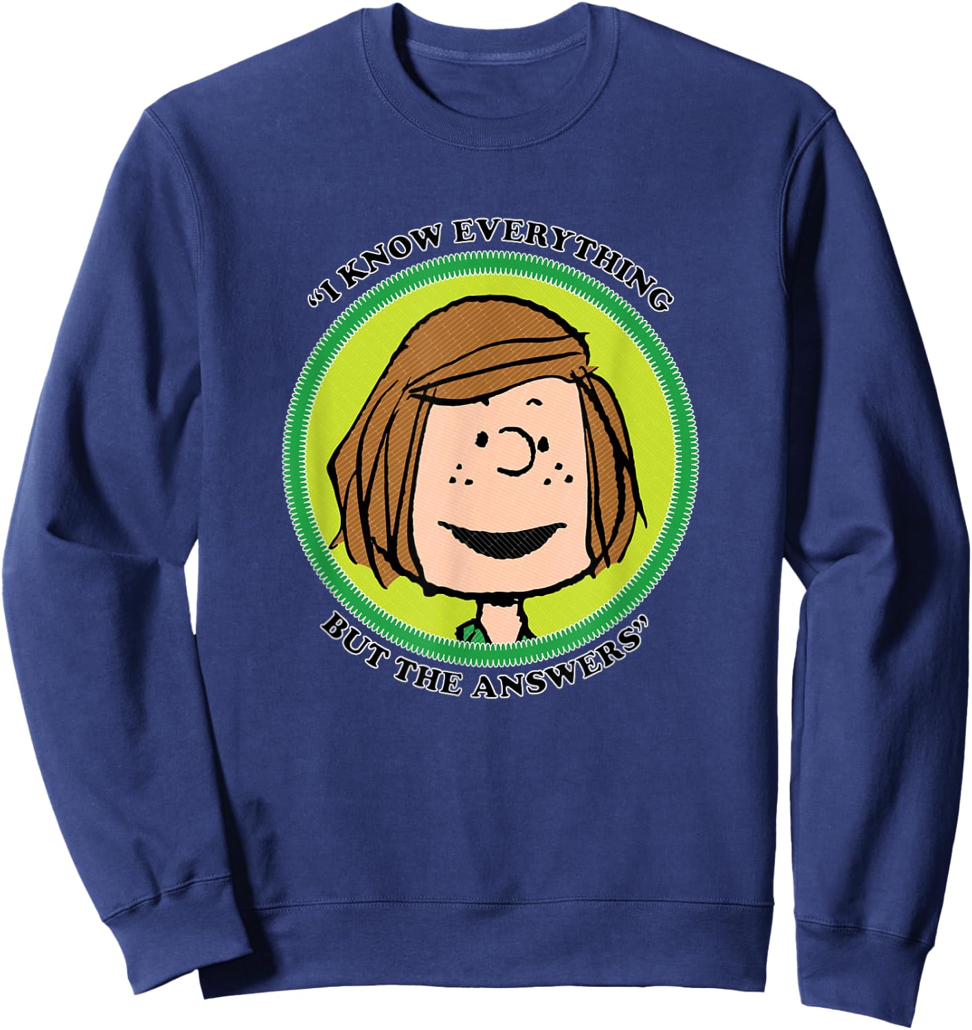 Peanuts Peppermint Patty Badge Sweatshirt - Sweatshirt | Navy