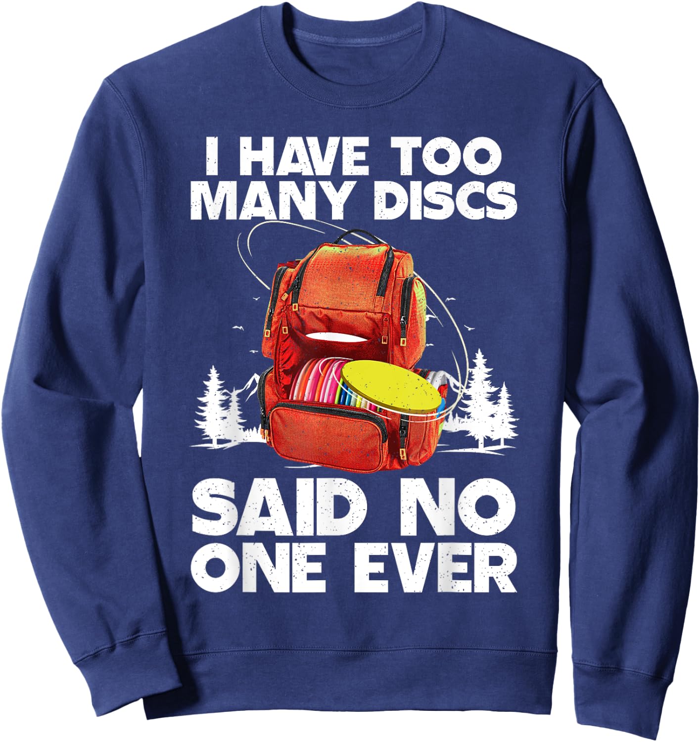 Funny Disc Golf Art Women Kids Disc Golf Player Sweatshirt - Sweatshirt | Navy