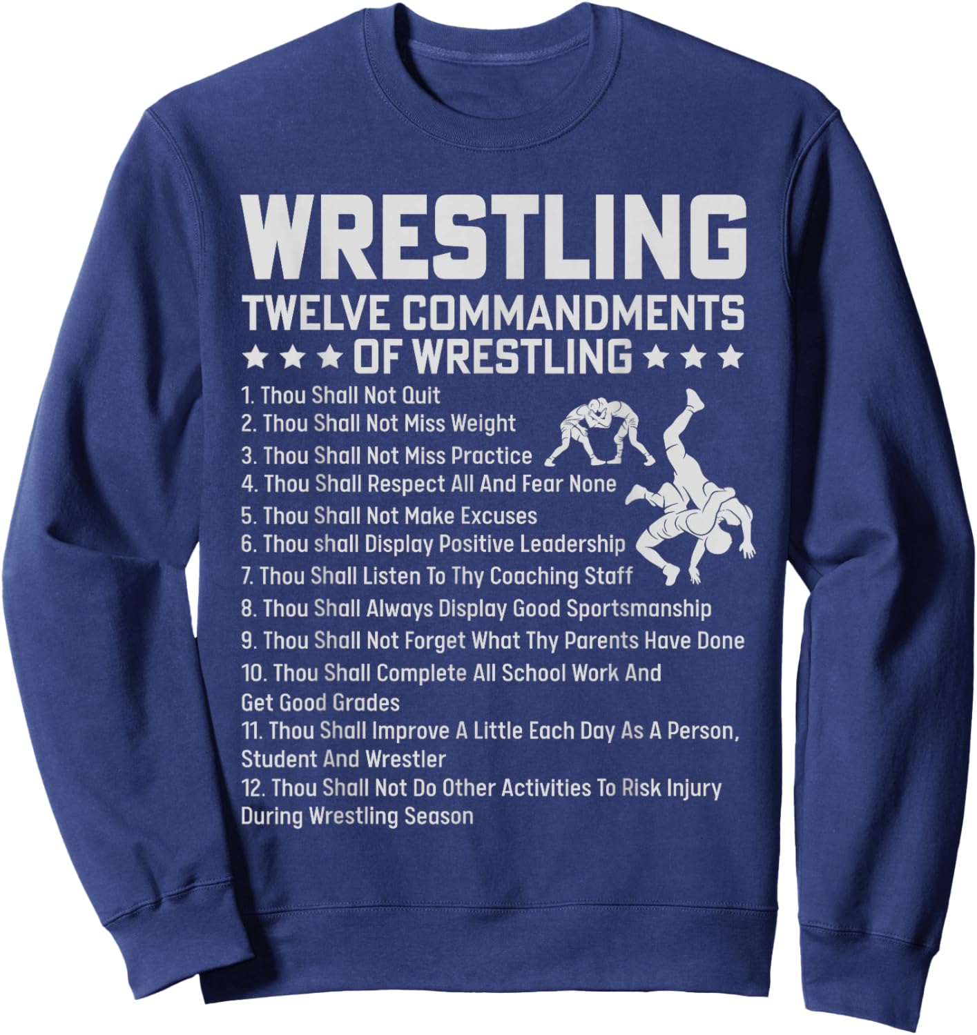 Wrestling Shirt Men Boys Funny Wrestler Wrestle Kids Girls Sweatshirt - Sweatshirt | Navy