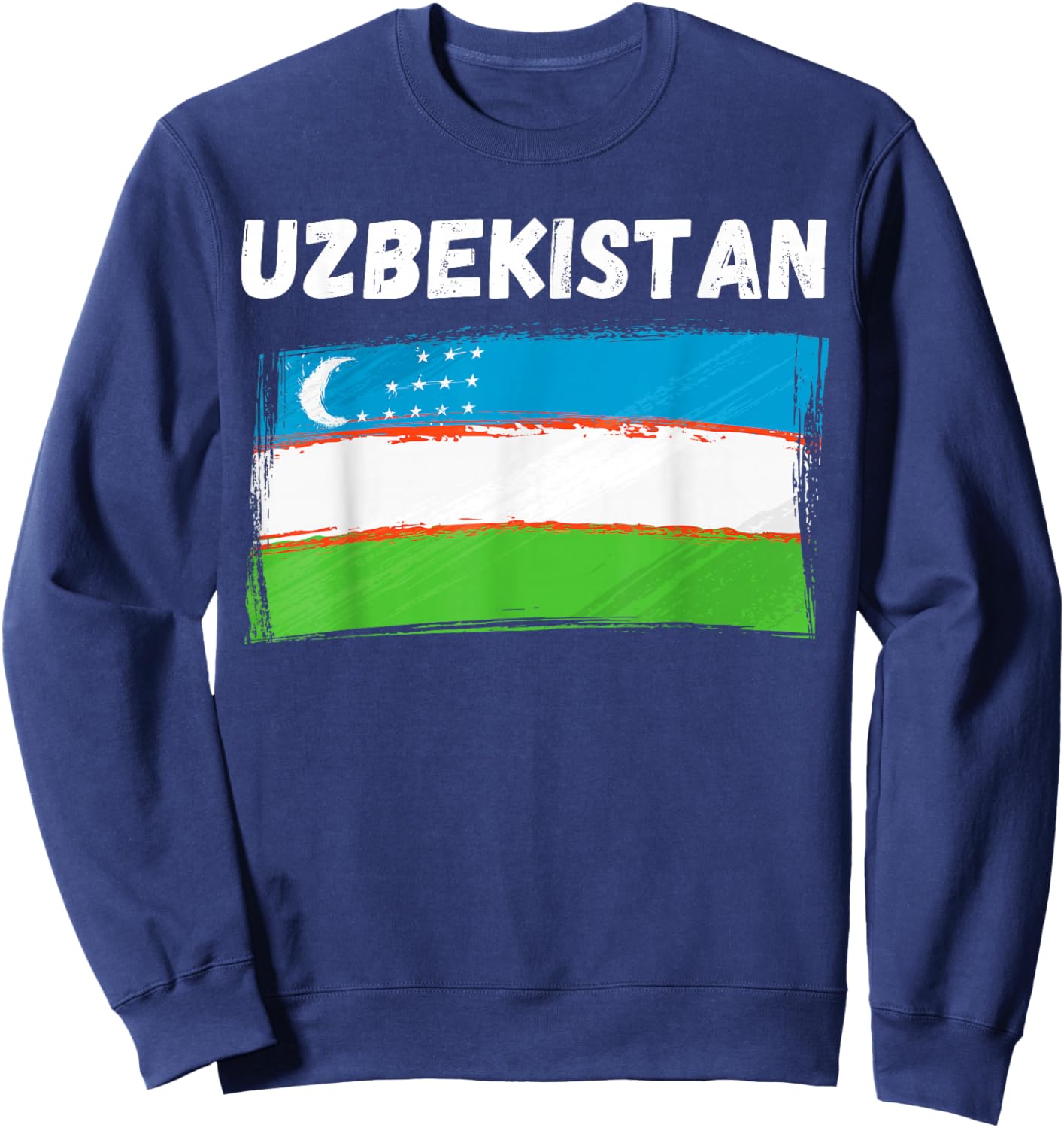 Uzbekistan Flag Vintage Grunge Uzbek Flag Uzbekistan Sweatshirt - Sweatshirt | Navy