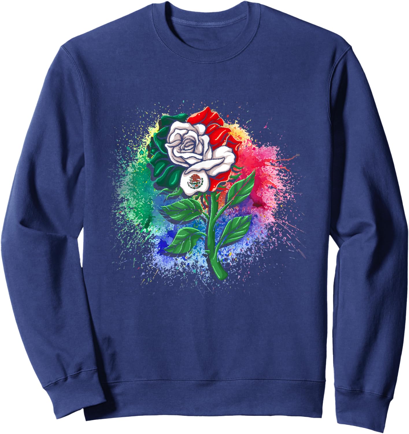 Mexico Gift Rose Tijuana Mexican Hispanic Pride Poncho Sweatshirt - Sweatshirt | Navy