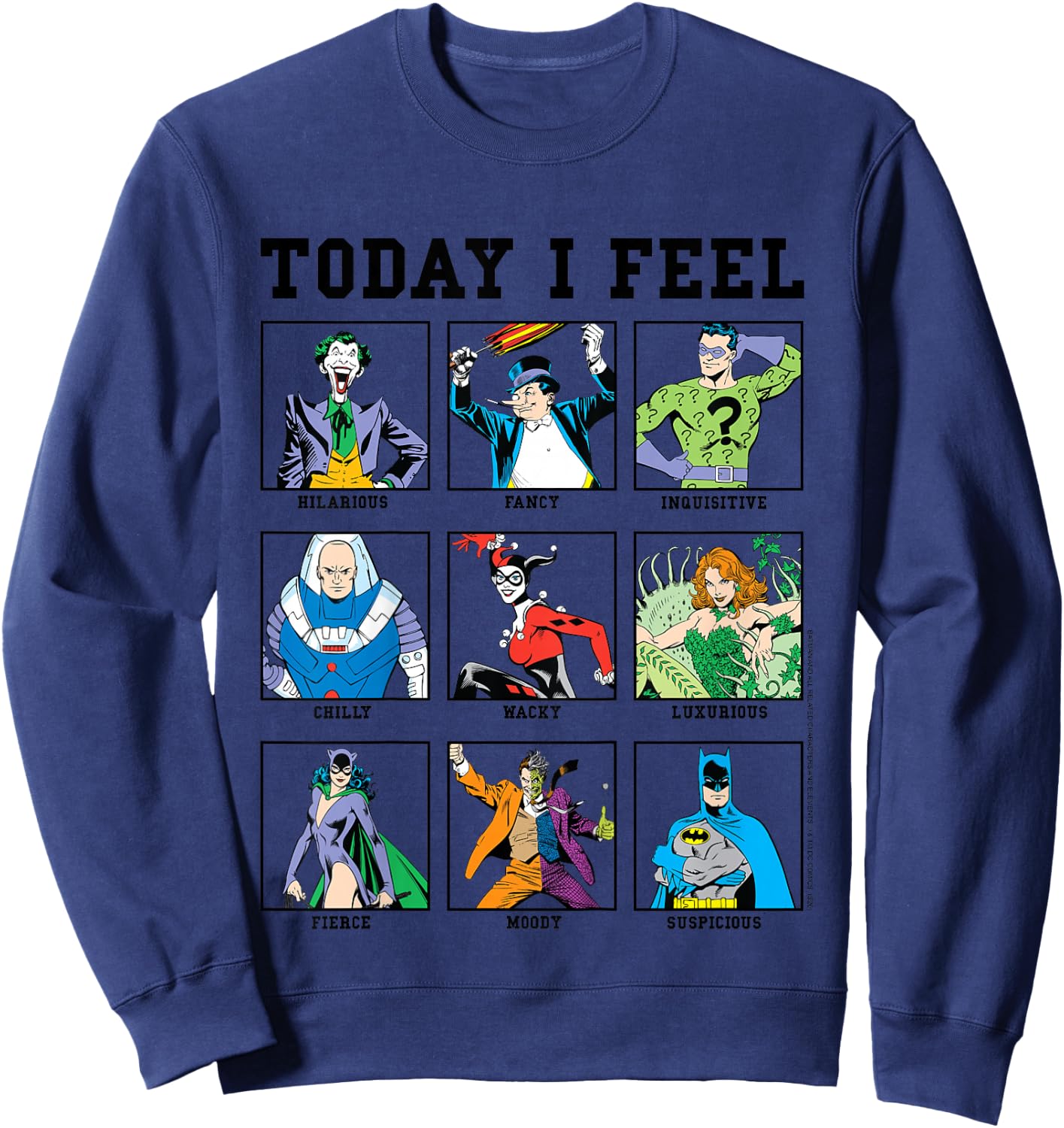 Kids DC Comics Batman Villains Today I Feel Emotional Box Up Sweatshirt - Sweatshirt | Navy