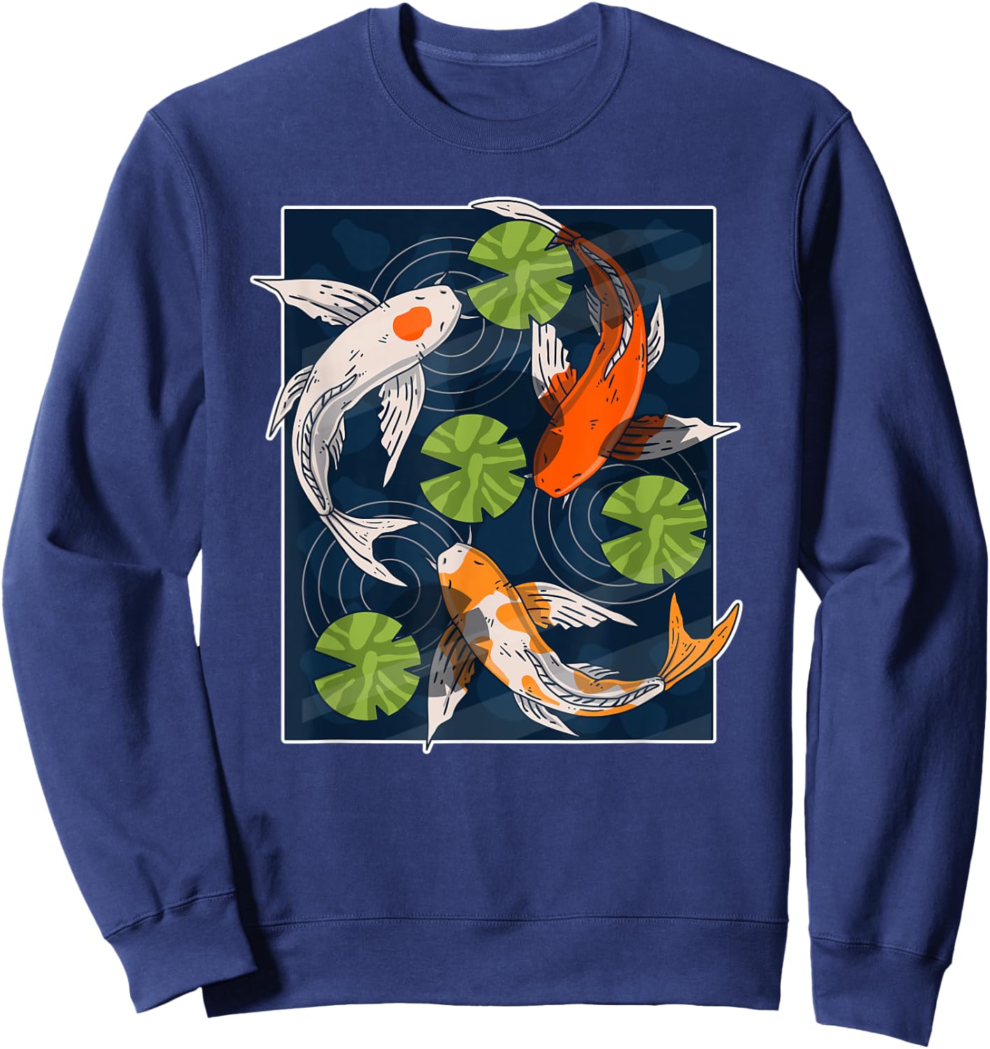 Koi Fish Lover Asian Japanese Carp Water Pond Animal Pet Sweatshirt - Sweatshirt | Navy