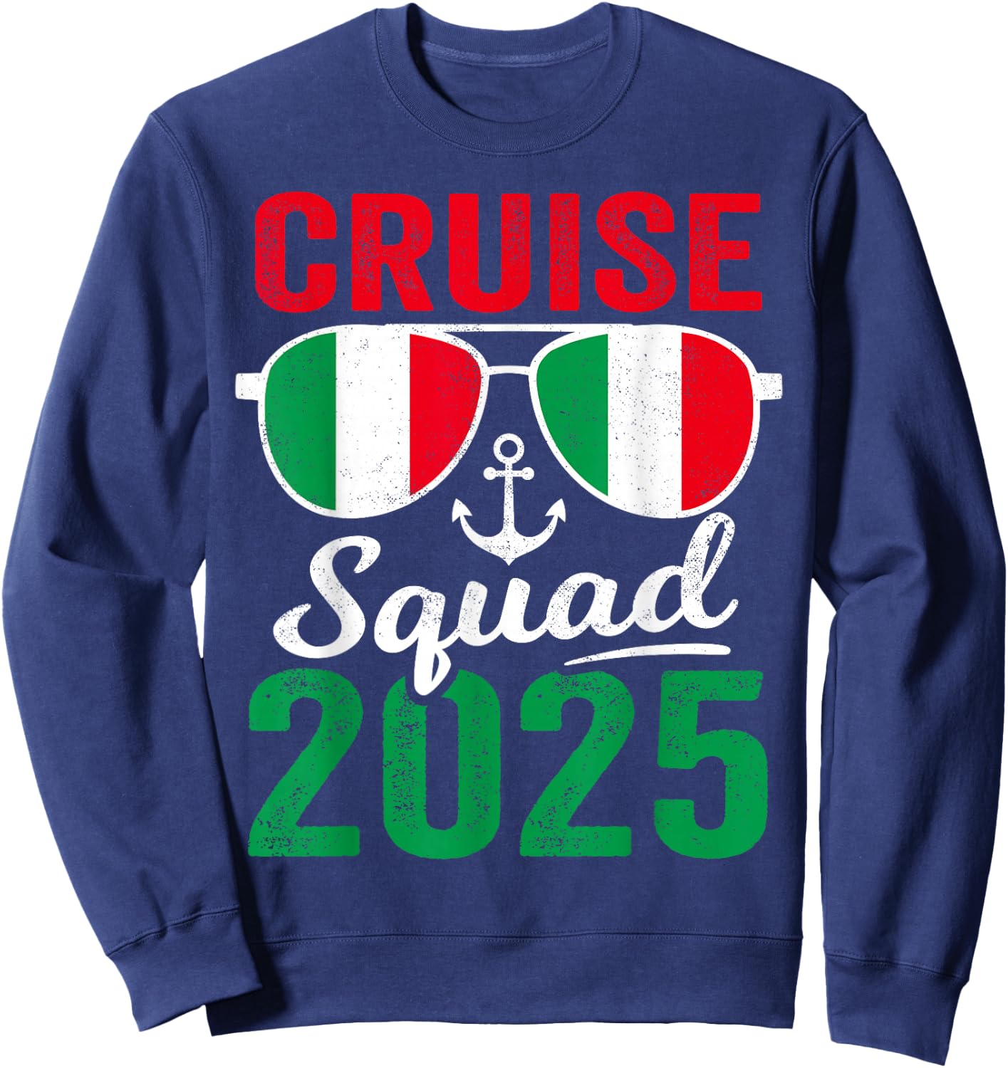 Italy Cruise Squad 2025 Summer Vacation Matching Family Sweatshirt - Sweatshirt | Navy