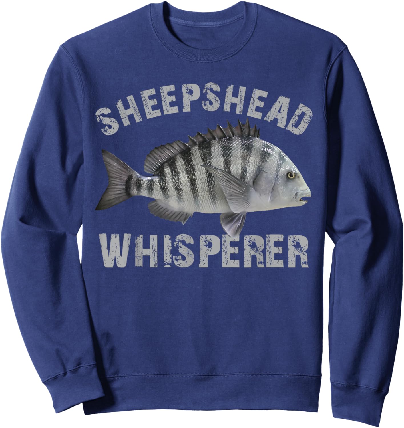 Sheepshead Whisperer Funny Sheepshead Fishing Fish Lover Sweatshirt - Sweatshirt | Navy