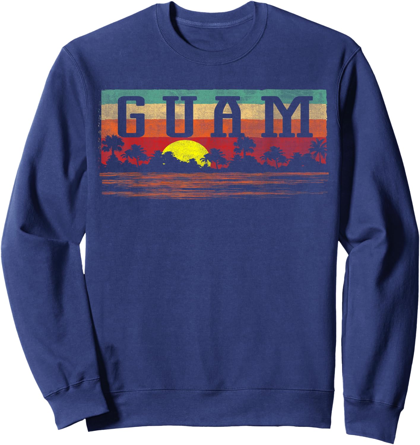 Vintage Guam Shirt - Tropical Guam T Shirt Sweatshirt - Sweatshirt | Navy