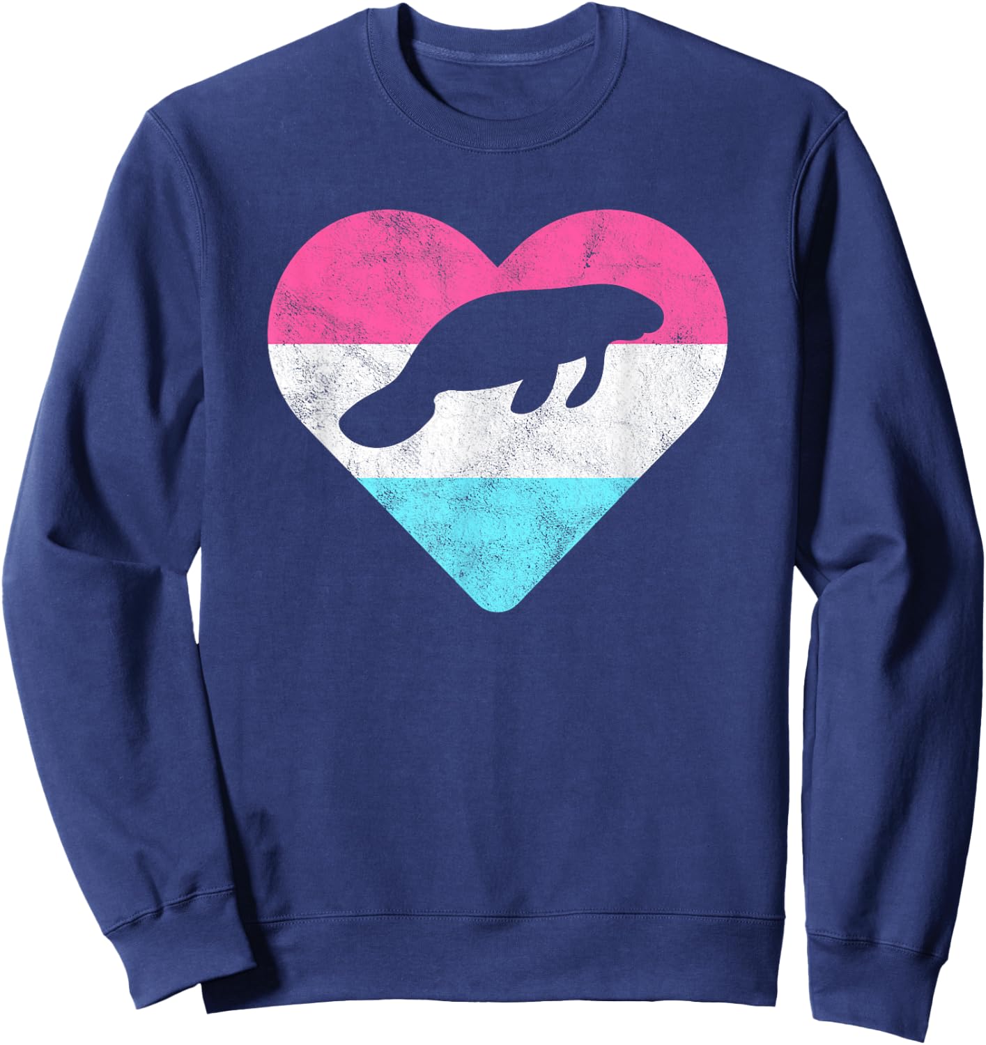 Retro Vintage Manatee Gift or Girls Sweatshirt - Sweatshirt | Navy