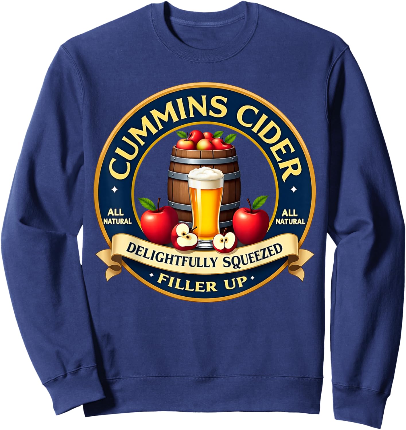 Funny Hard Dickens Cider Drinking Humor Vintage Pinup Sweatshirt - Sweatshirt | Navy