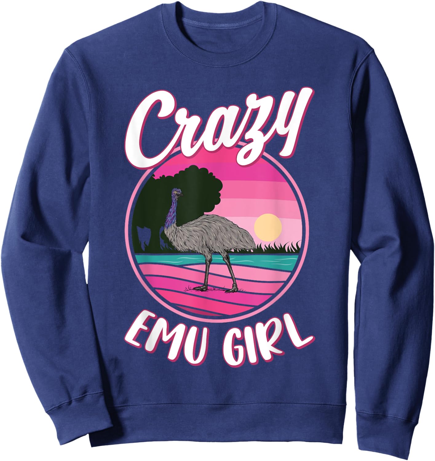 Crazy Emu Girl Sweatshirt - Sweatshirt | Navy