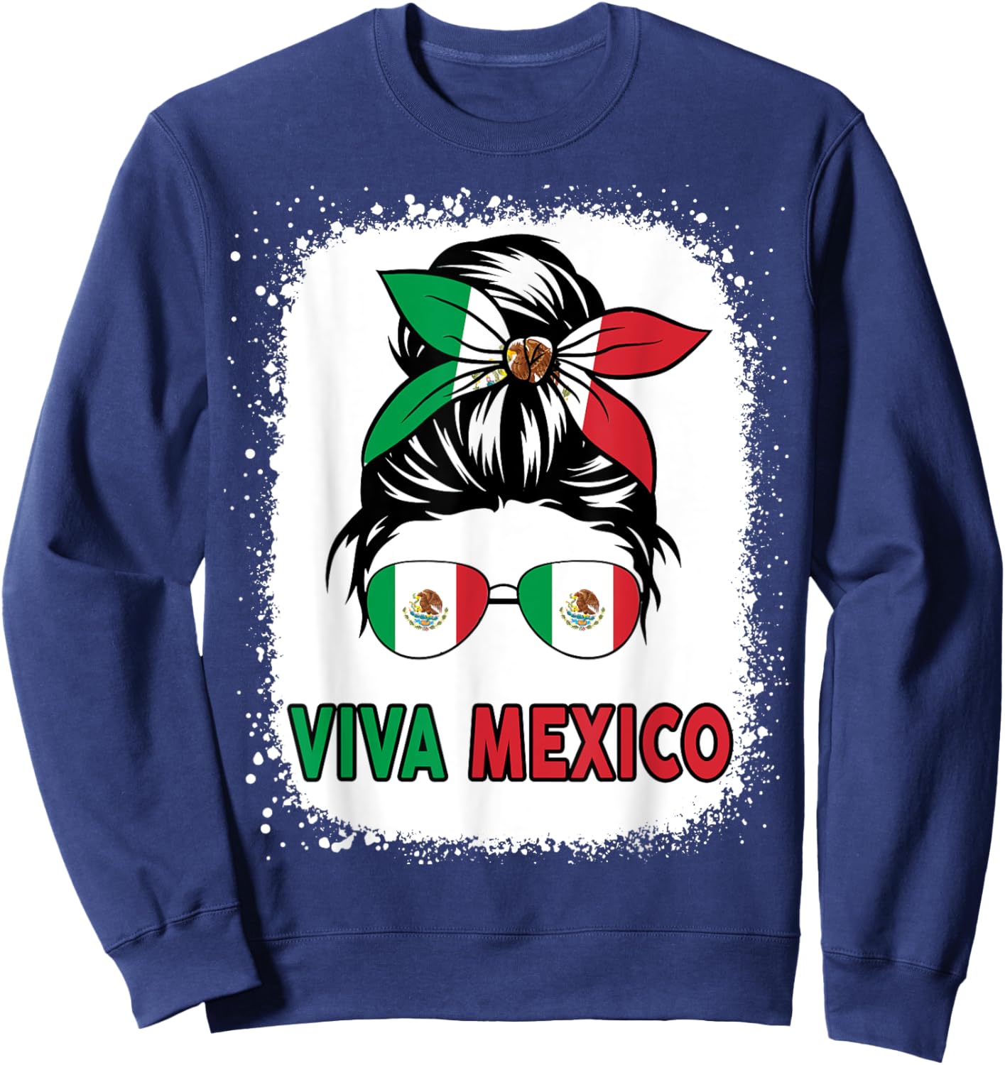 Viva Mexico Women Girl Cinco De Mayo Funny Mexican Sweatshirt - Sweatshirt | Navy