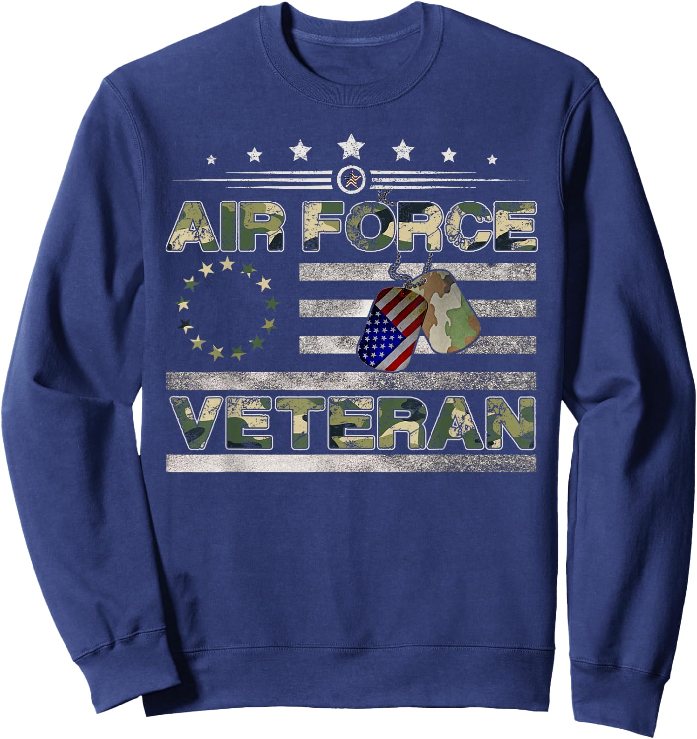 Us Air Force Veteran Shirt American Betsy Ross Camo Flag Sweatshirt - Sweatshirt | Navy