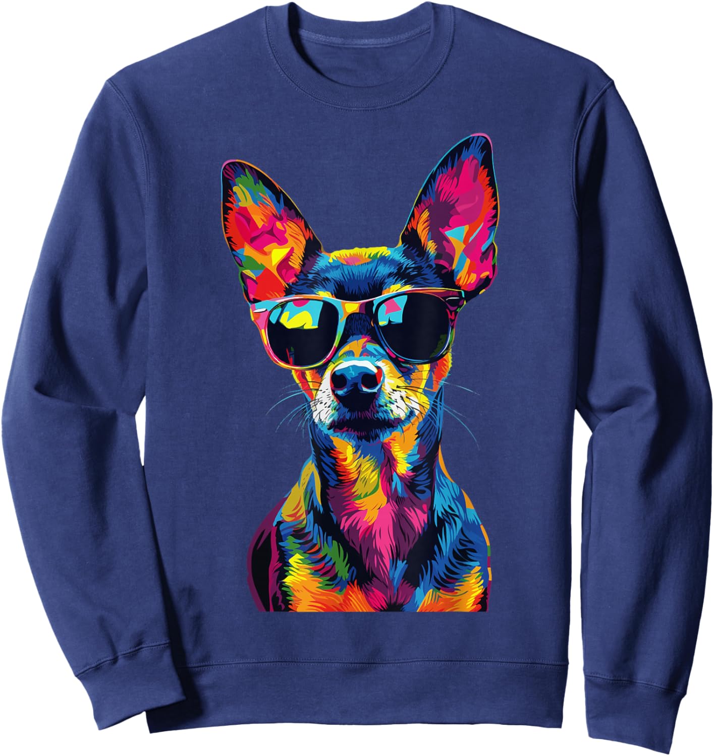 Rat Terrier Lovers Design Pop Art Funny Rat Terrier Dog Sweatshirt - Sweatshirt | Navy
