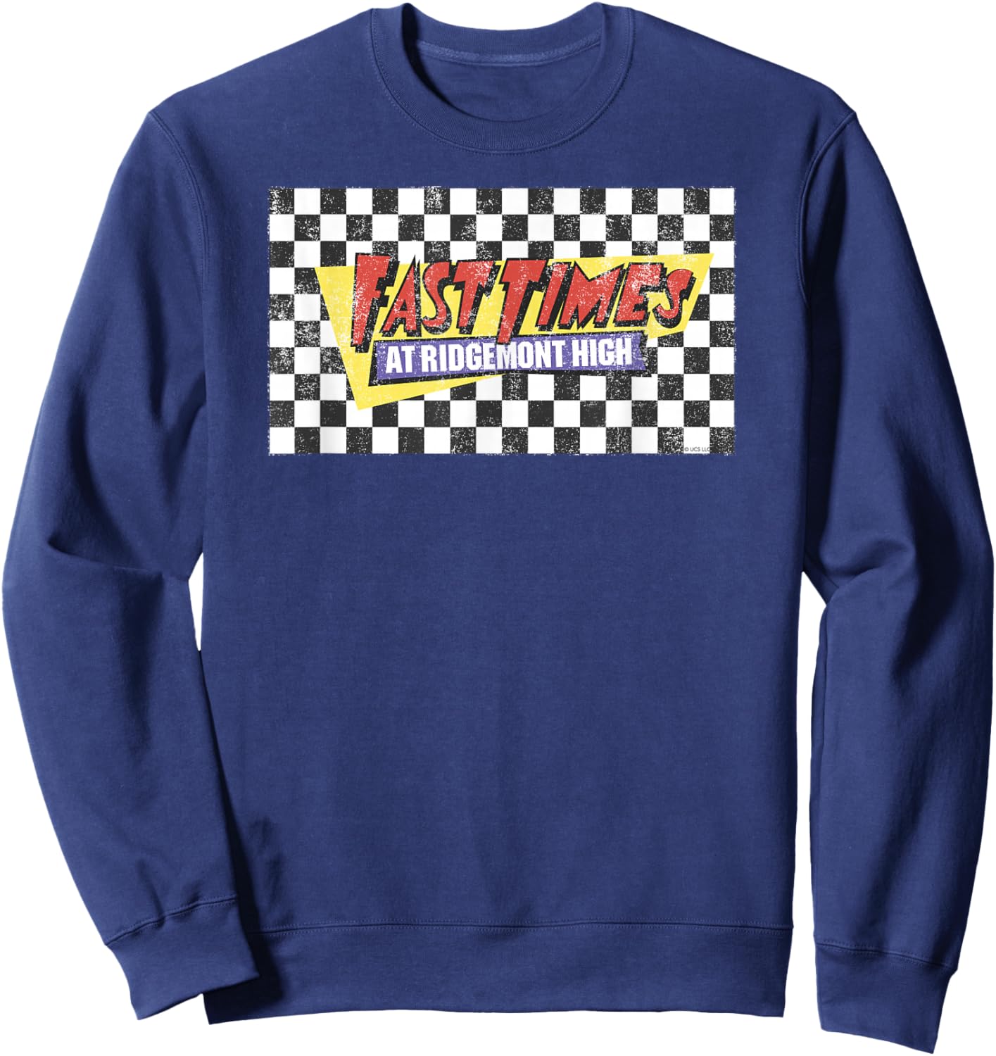 Fast Times at Ridgemont High Checked Logo Sweatshirt - Sweatshirt | Navy