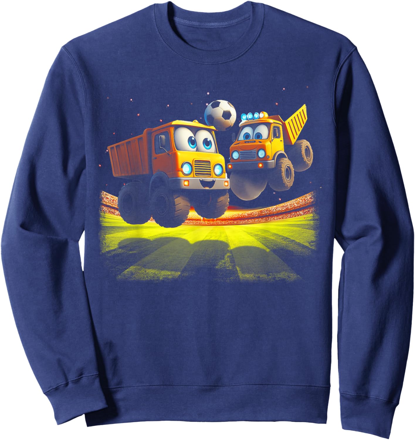 Soccer Ball Kids Football Construction Trucks Toddler Boys Sweatshirt - Sweatshirt | Navy