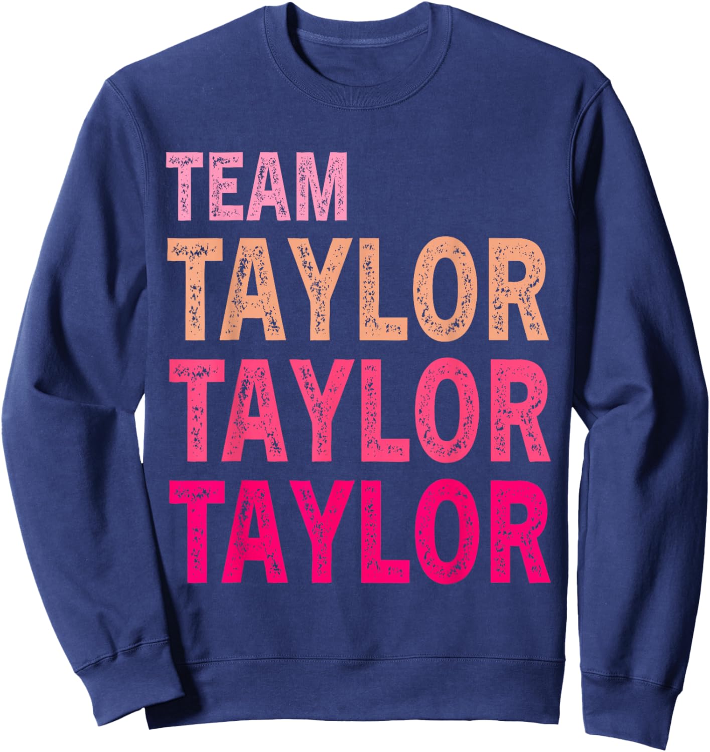 Girl Retro Taylor First Name Personalized Groovy Birthday Sweatshirt - Sweatshirt | Navy