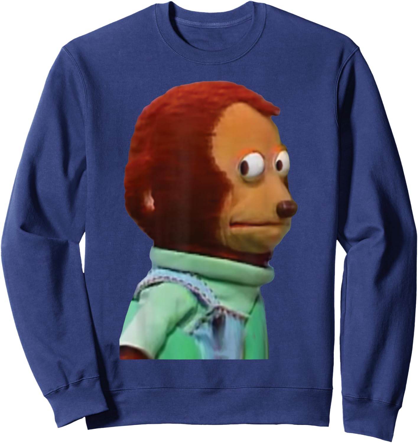 Solo Awkward Look Monkey Puppet Meme Sweatshirt - Sweatshirt | Navy