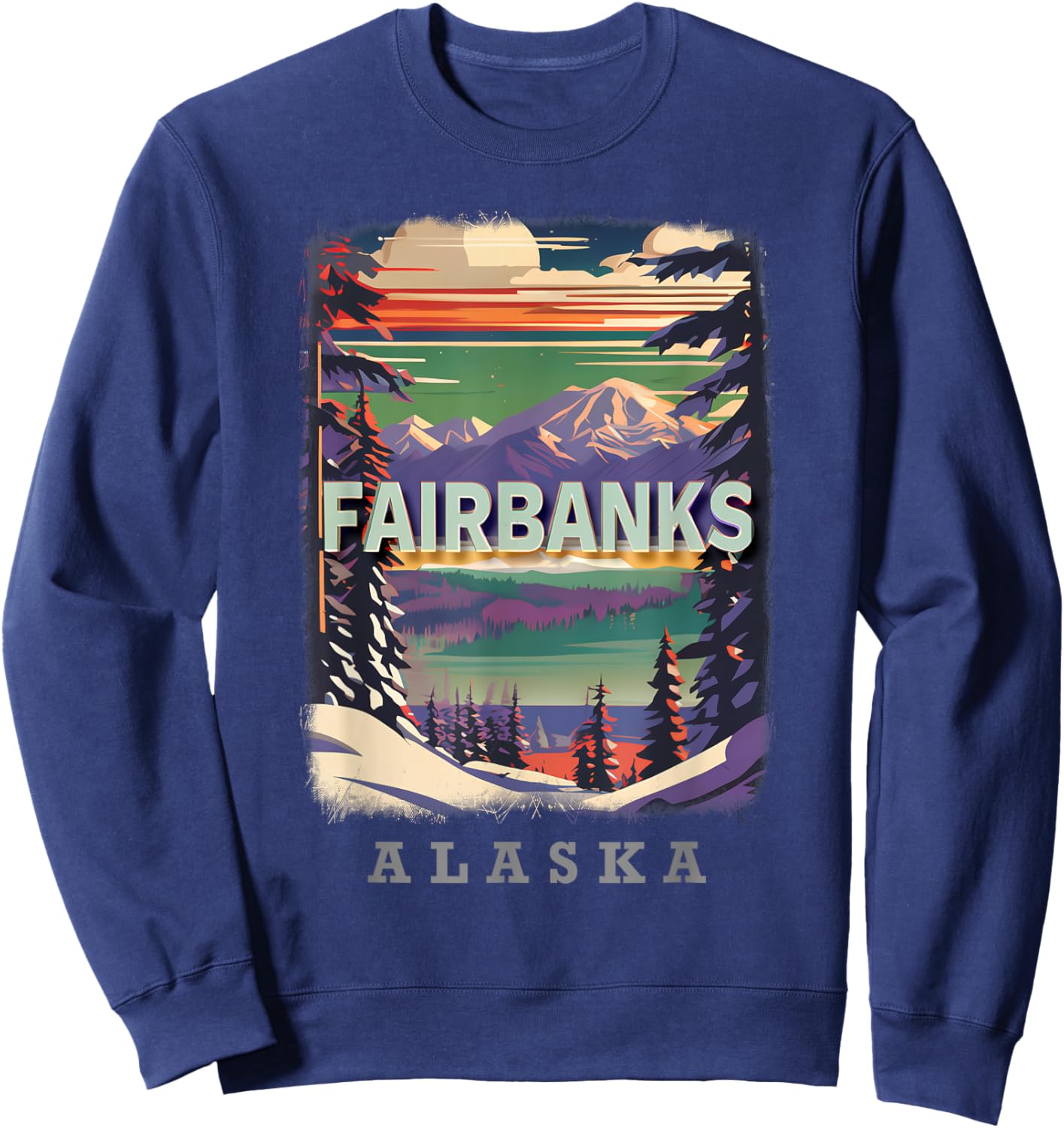 Fairbanks Alaska AK Aurora Borealis Spectacle SD832 Sweatshirt - Sweatshirt | Navy