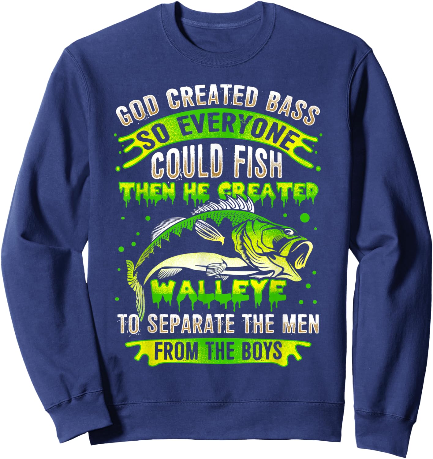 Funny Walleye Fishing Sweatshirt - Sweatshirt | Navy