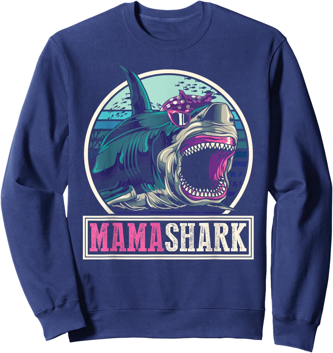 Mom Animal Sea Monster Mothers Day Gift Ocean Mama Shark Sweatshirt - Sweatshirt | Navy