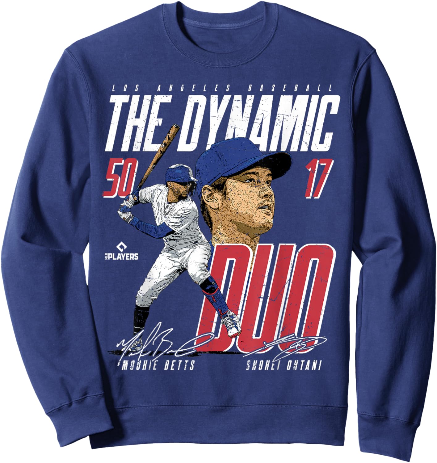 Mookie Betts & Shohei Ohtani | LA MLB Players | MLBDDUO3002 Sweatshirt - Sweatshirt | Navy