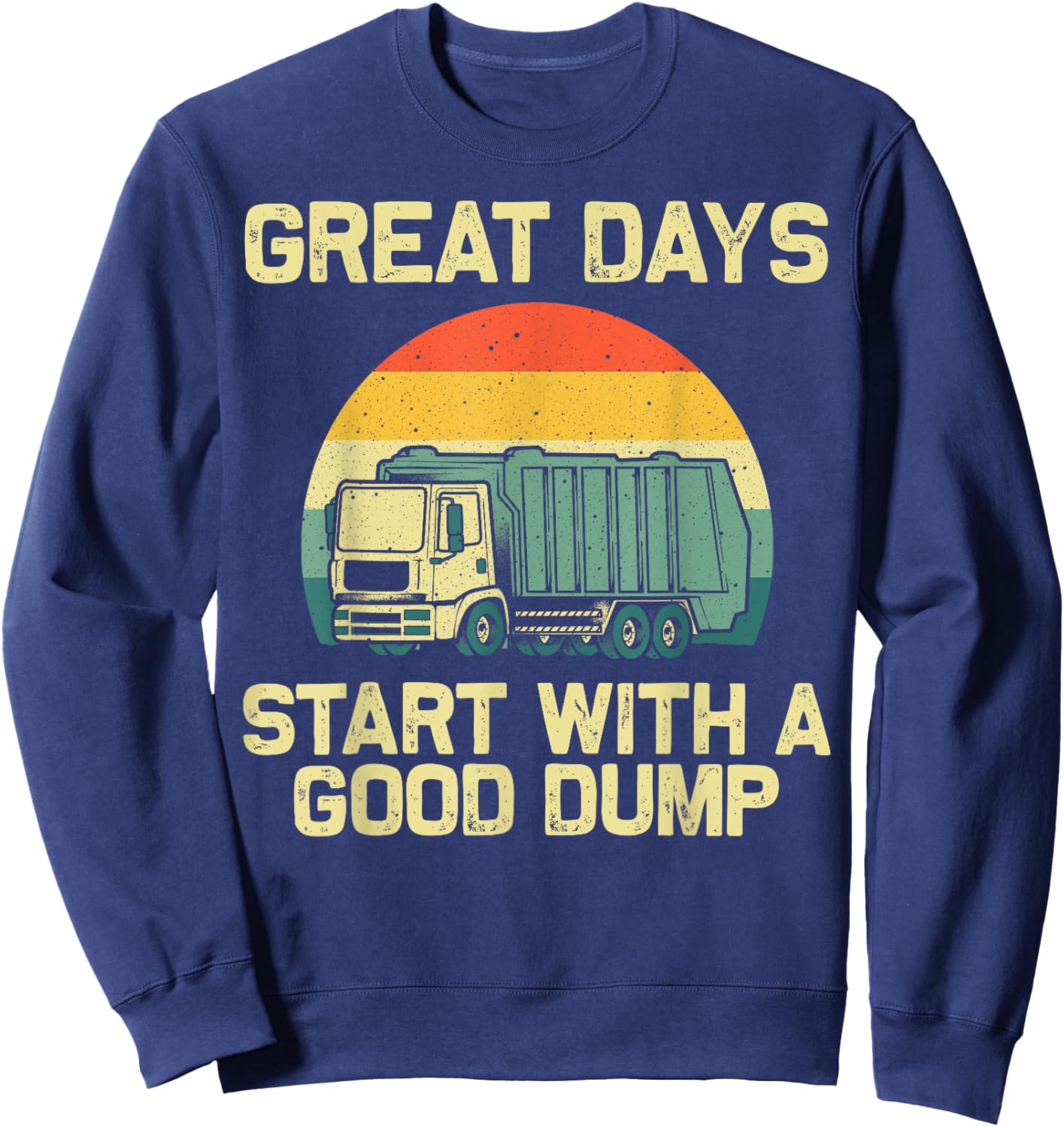 Cool Garbage Truck Kids Boys Trash Waste Management Sweatshirt - Sweatshirt | Navy